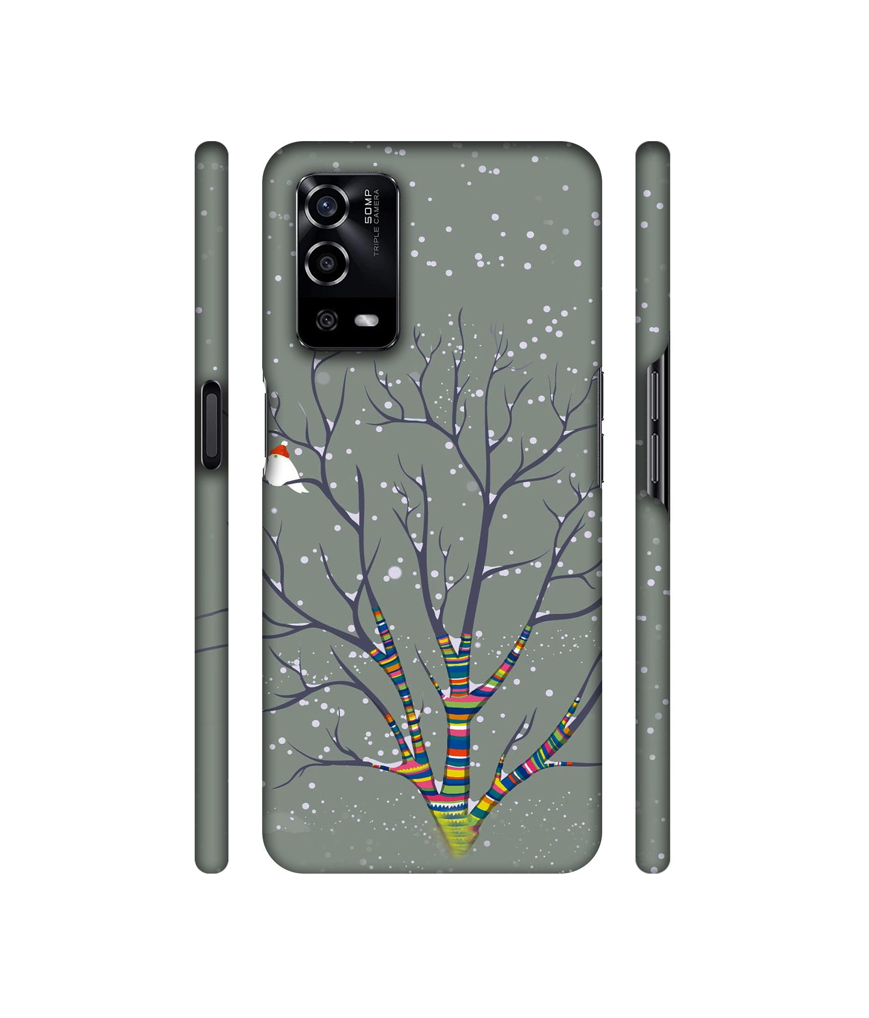 Winter Pattern Print Designer Hard Back Cover for Oppo A55 4G