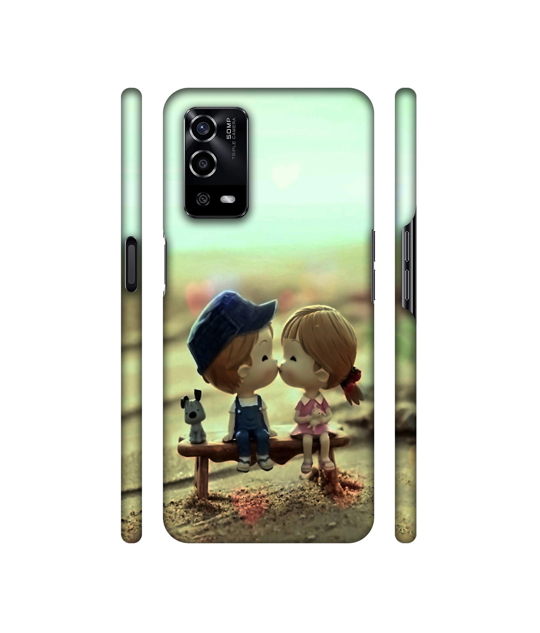 Love Couples Pattern Designer Hard Back Cover for Oppo A55 4G