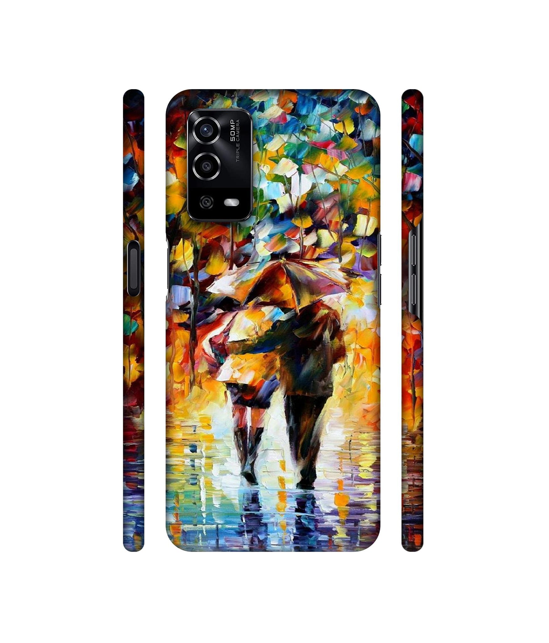 Paint Couple Pattern Designer Hard Back Cover for Oppo A55 4G