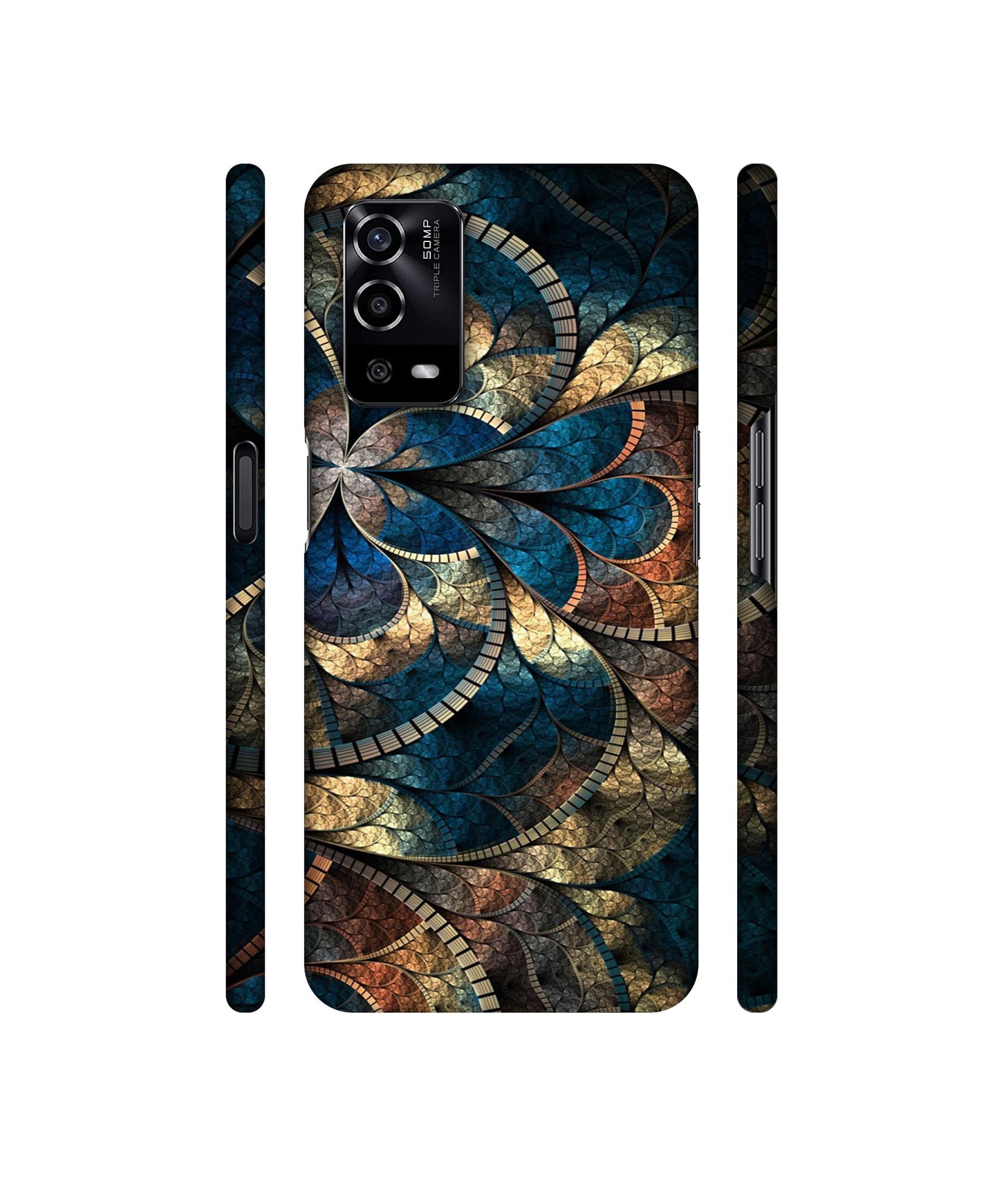 Fractional Pattern Designer Hard Back Cover for Oppo A55 4G