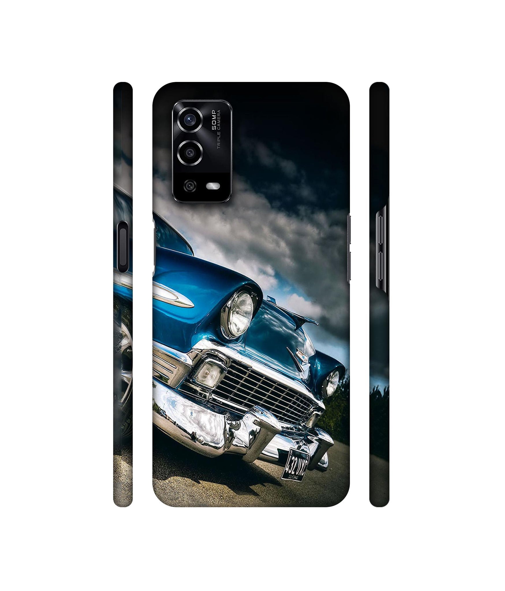 Vintage Car Pattern Designer Hard Back Cover for Oppo A55 4G