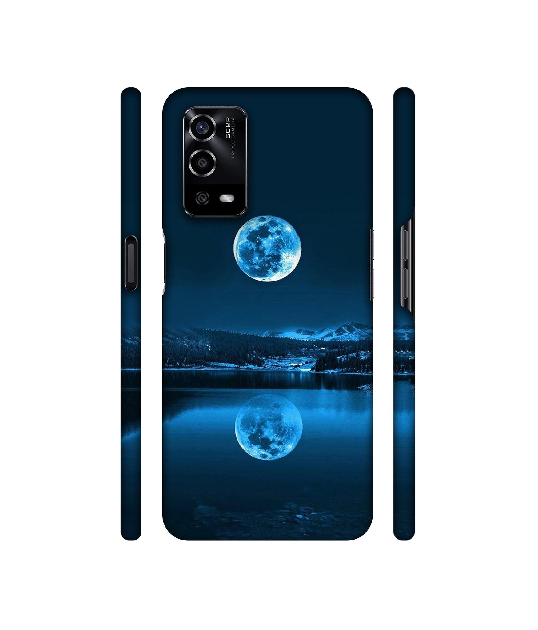 Moon Pattern Print Designer Hard Back Cover for Oppo A55 4G