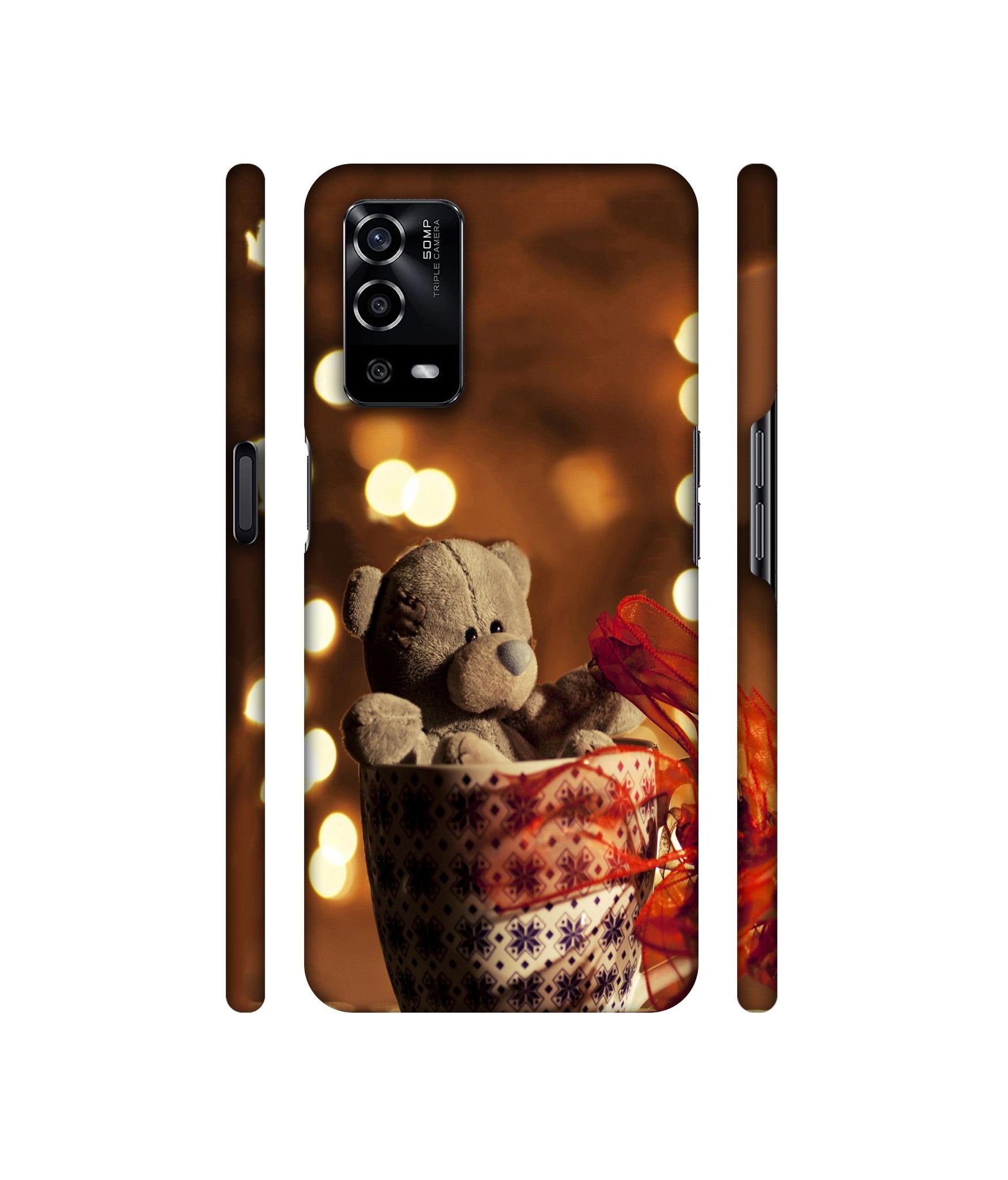 Teddy In Cup Designer Hard Back Cover for Oppo A55 4G