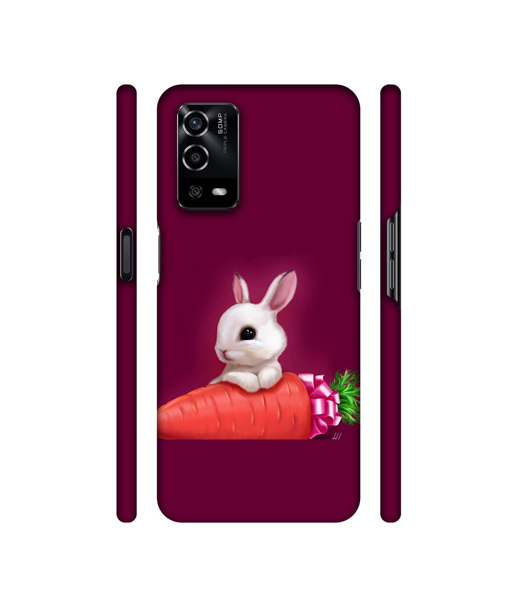 Bunny With Carrot Designer Hard Back Cover for Oppo A55 4G