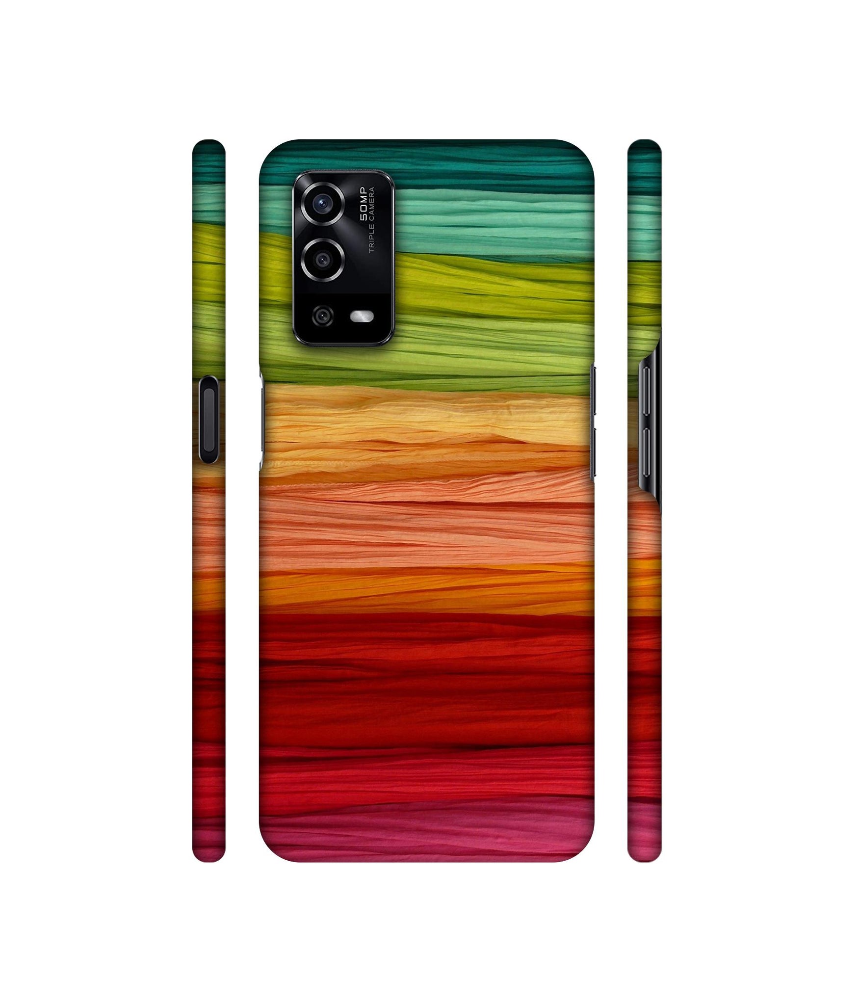Colorful Thread Designer Hard Back Cover for Oppo A55 4G