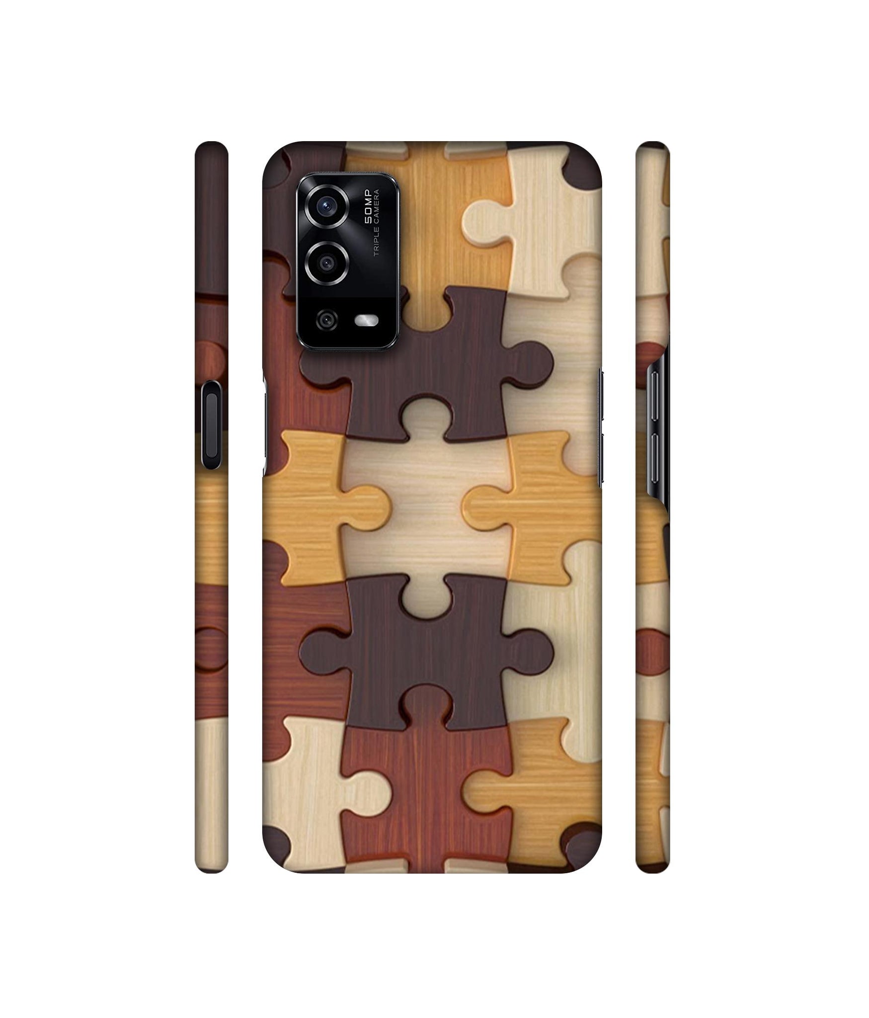 Puzzle Pattern Designer Hard Back Cover for Oppo A55 4G