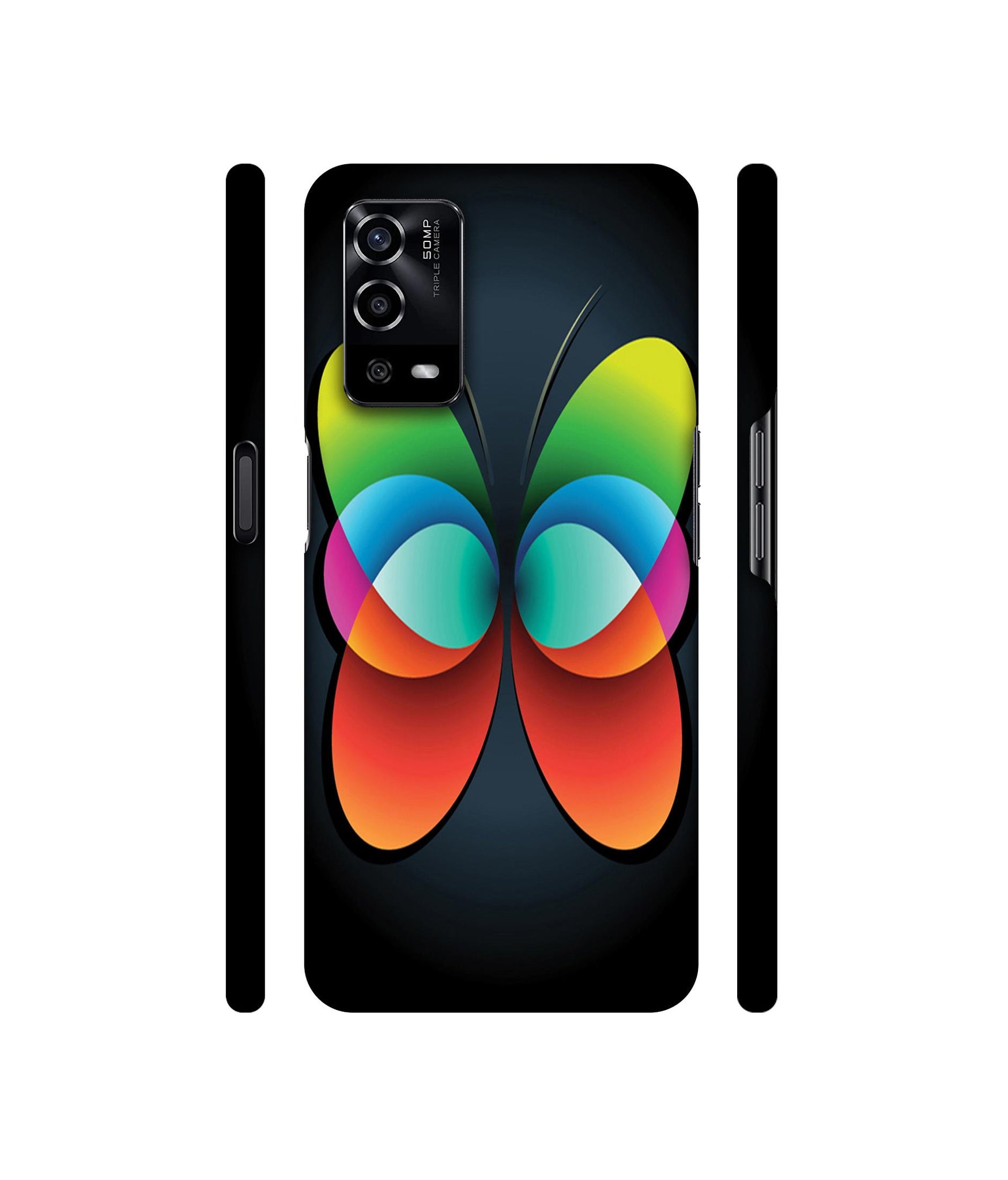 Colourfull Butterfly Designer Hard Back Cover for Oppo A55 4G