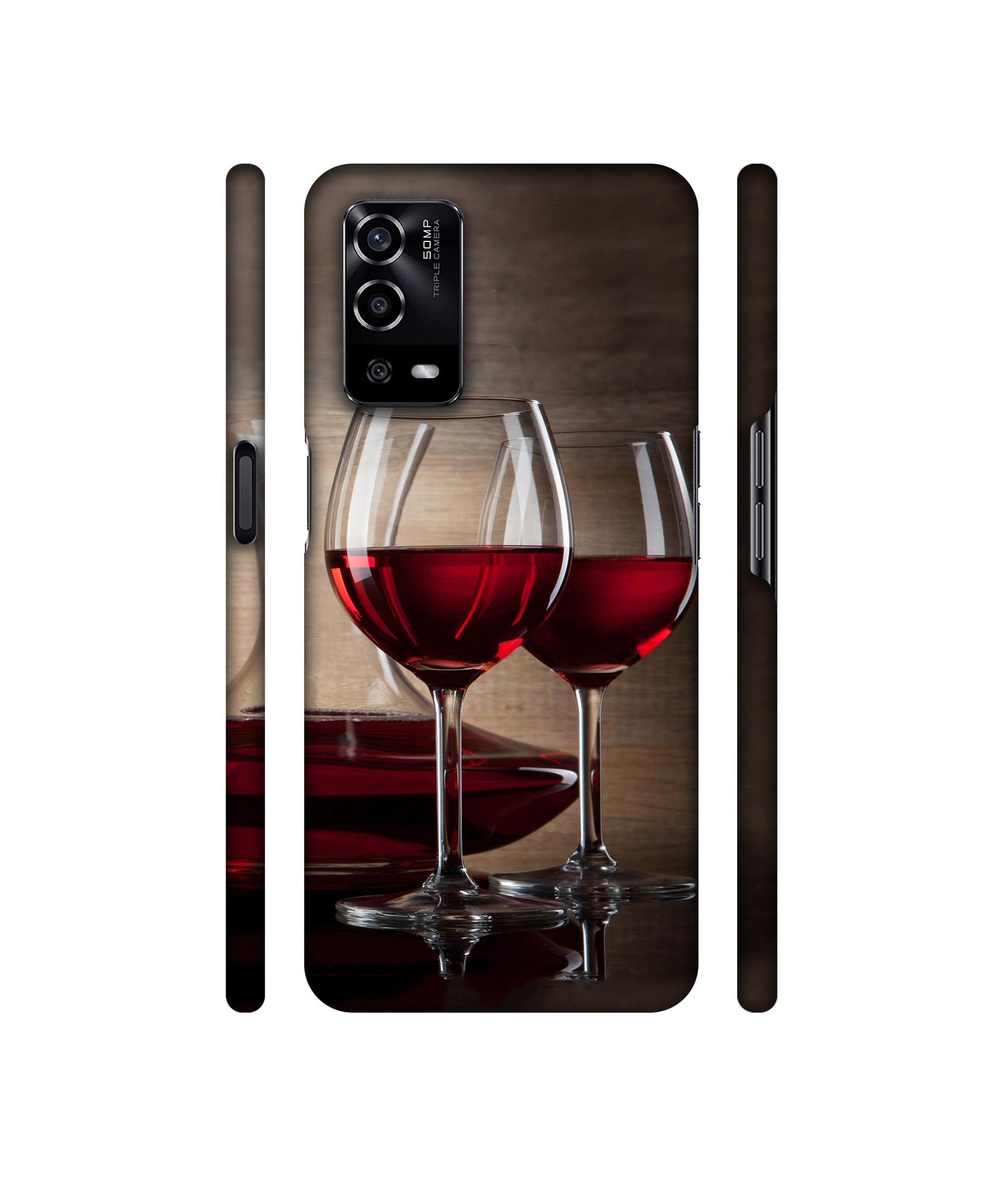 Wine Glass Designer Hard Back Cover for Oppo A55 4G