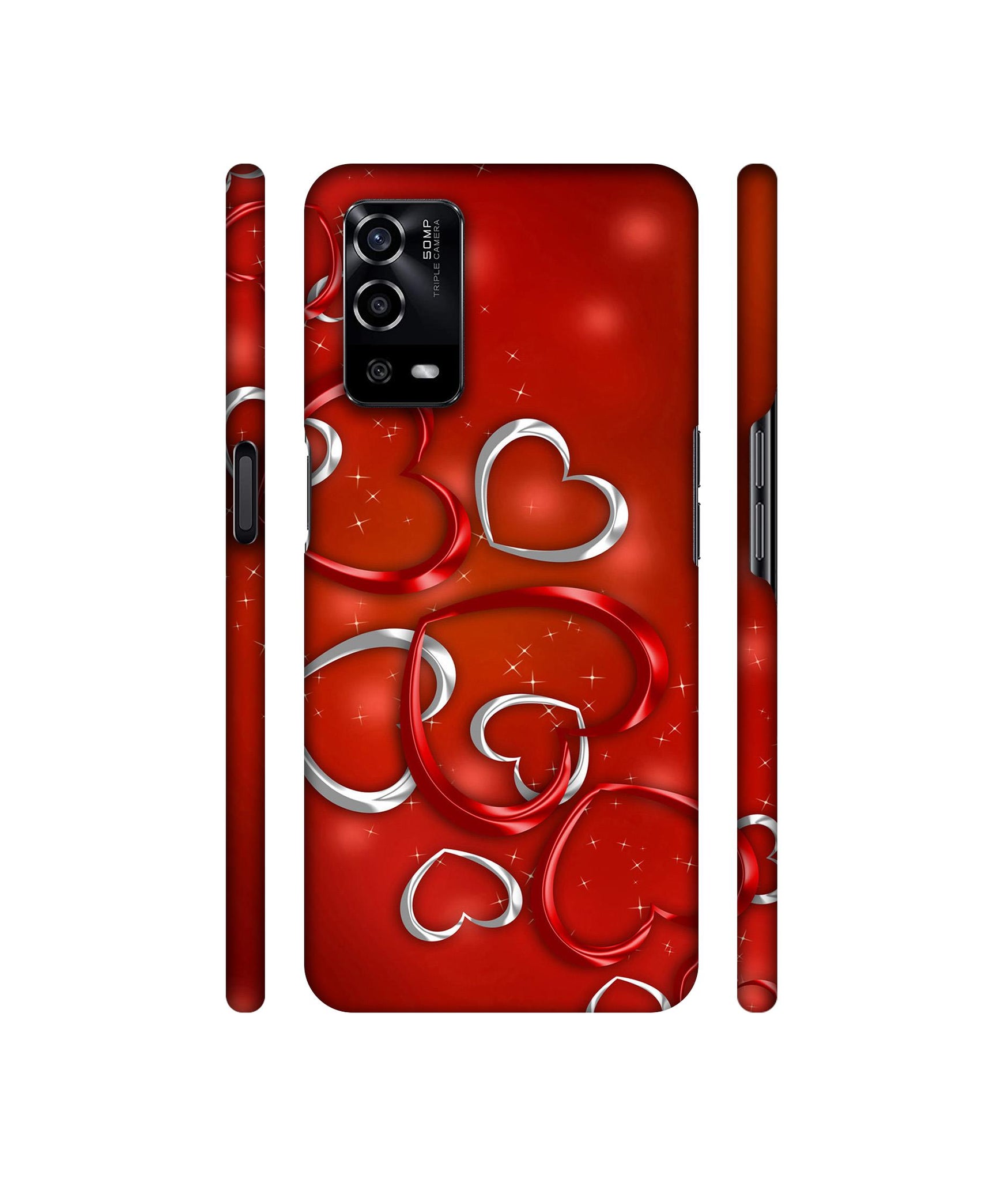 Hearts Designer Hard Back Cover for Oppo A55 4G