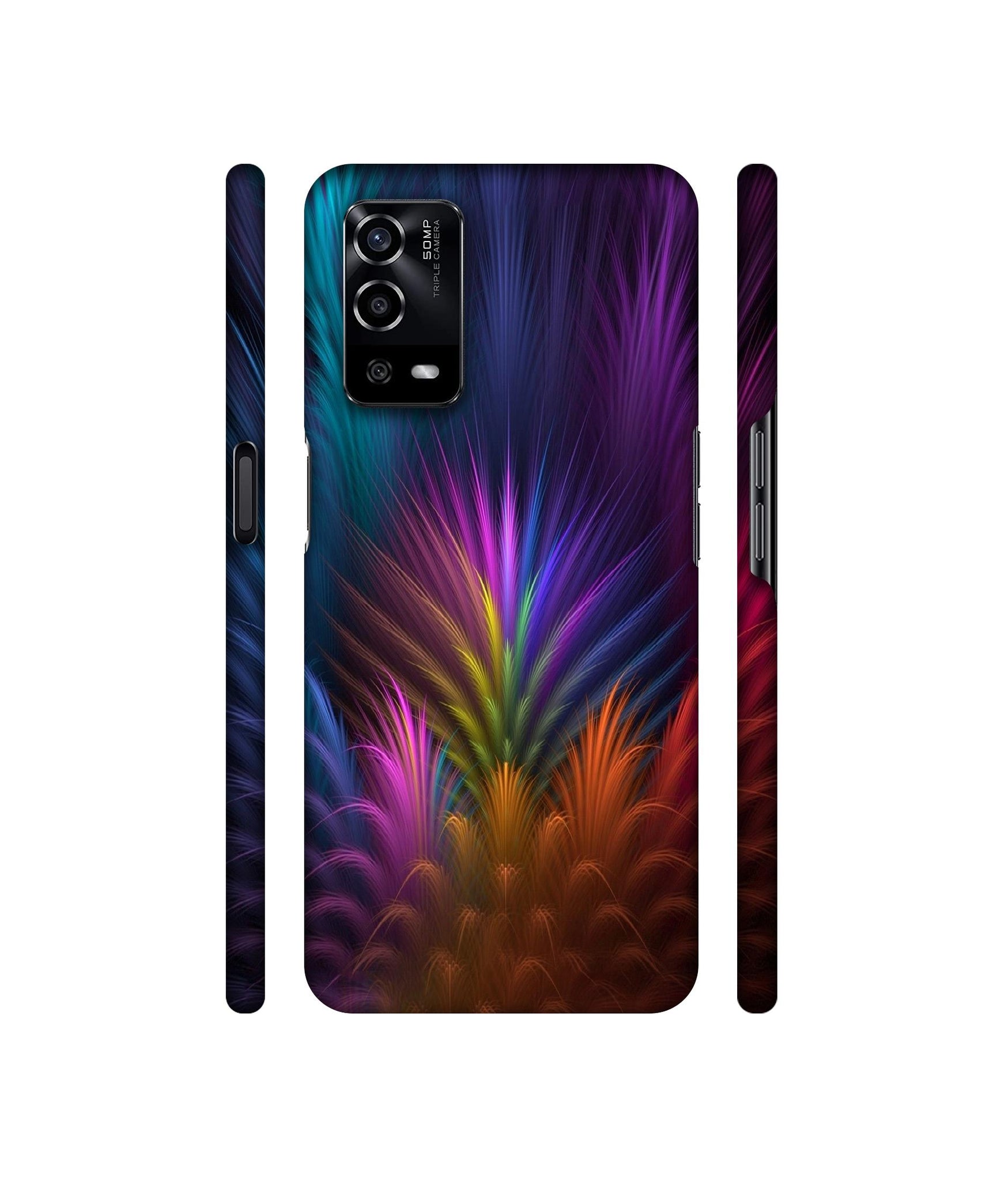 Multicoloured Designer Hard Back Cover for Oppo A55 4G