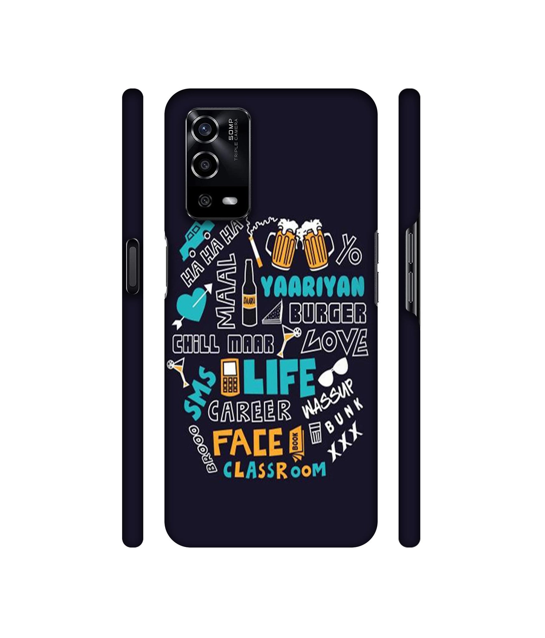 Funny Quote Designer Hard Back Cover for Oppo A55 4G