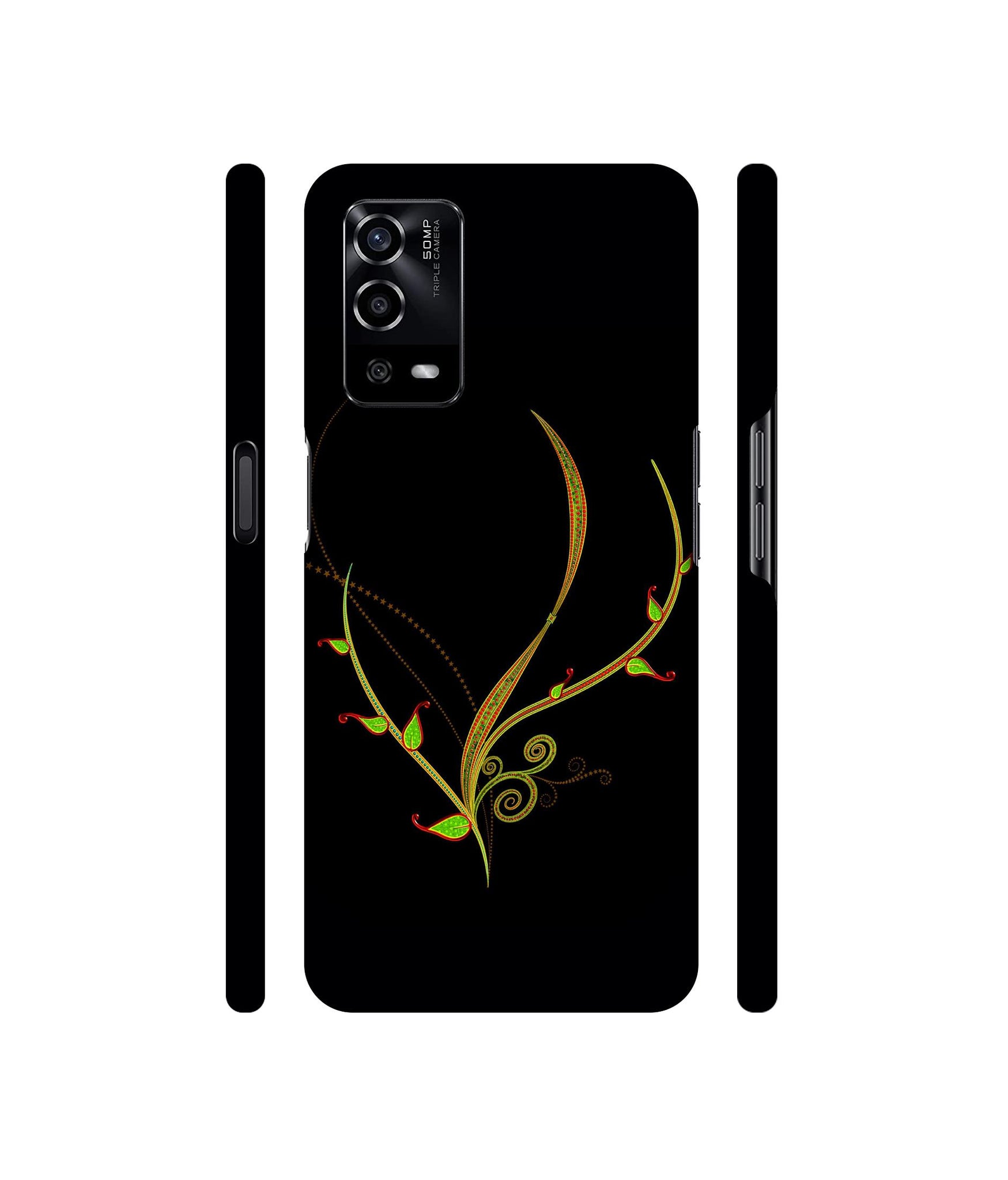 Yellow Pattern Designer Hard Back Cover for Oppo A55 4G