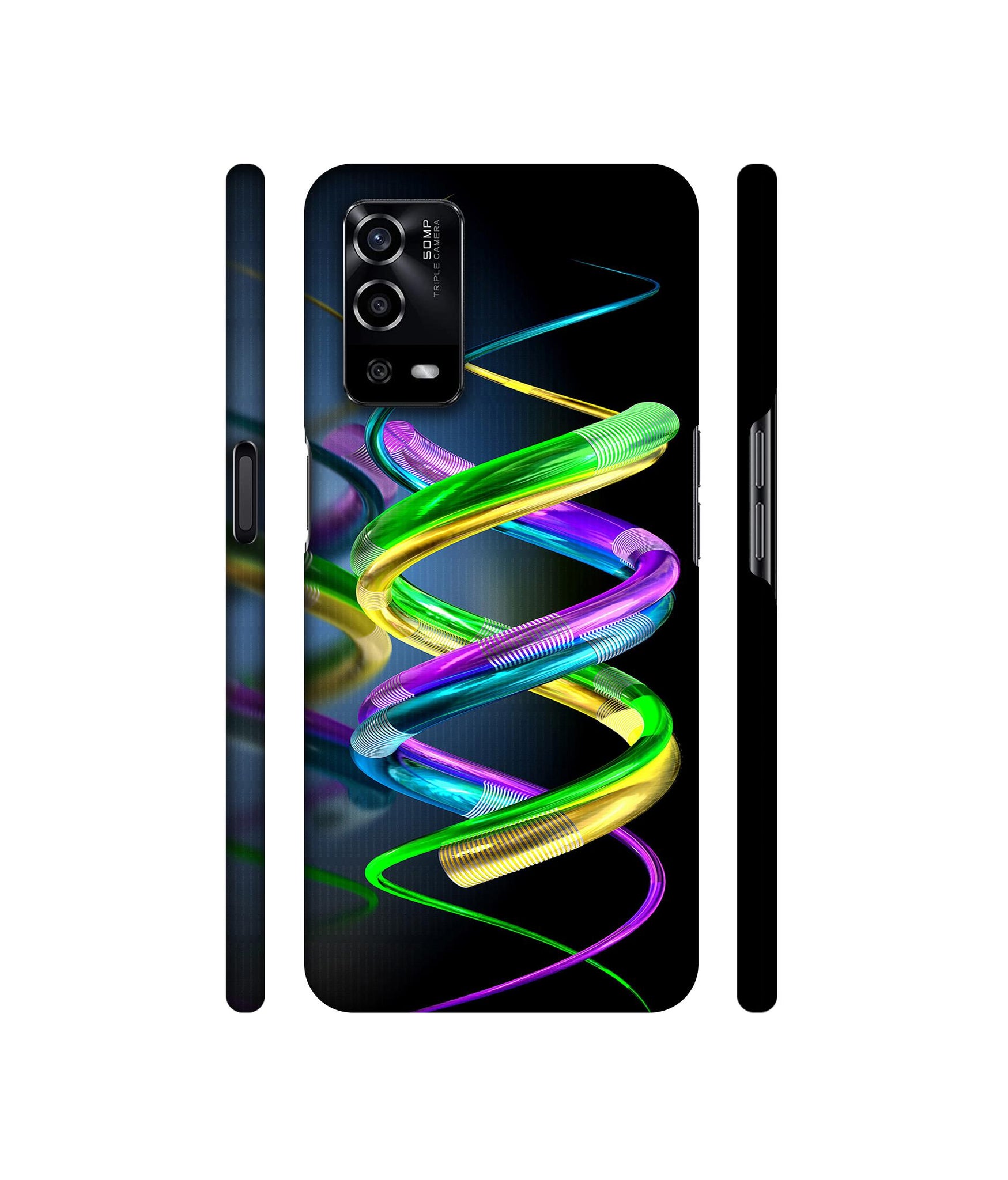 3D Spiral Designer Hard Back Cover for Oppo A55 4G