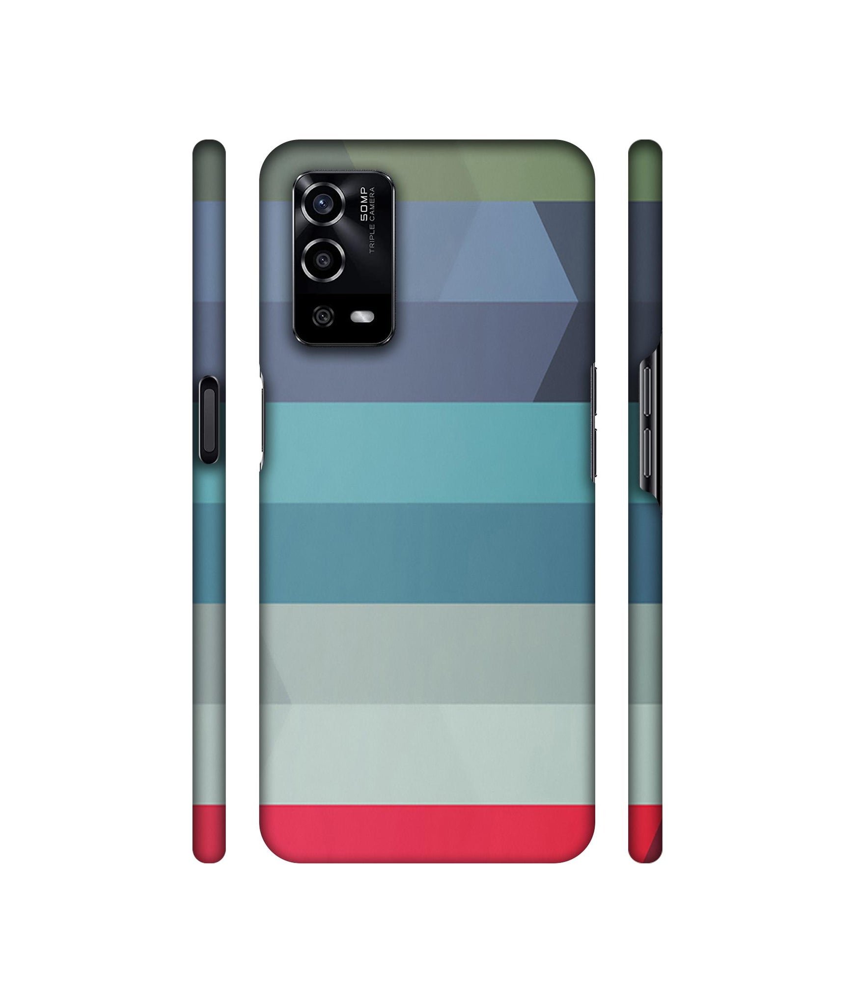Colorful Lines Designer Hard Back Cover for Oppo A55 4G