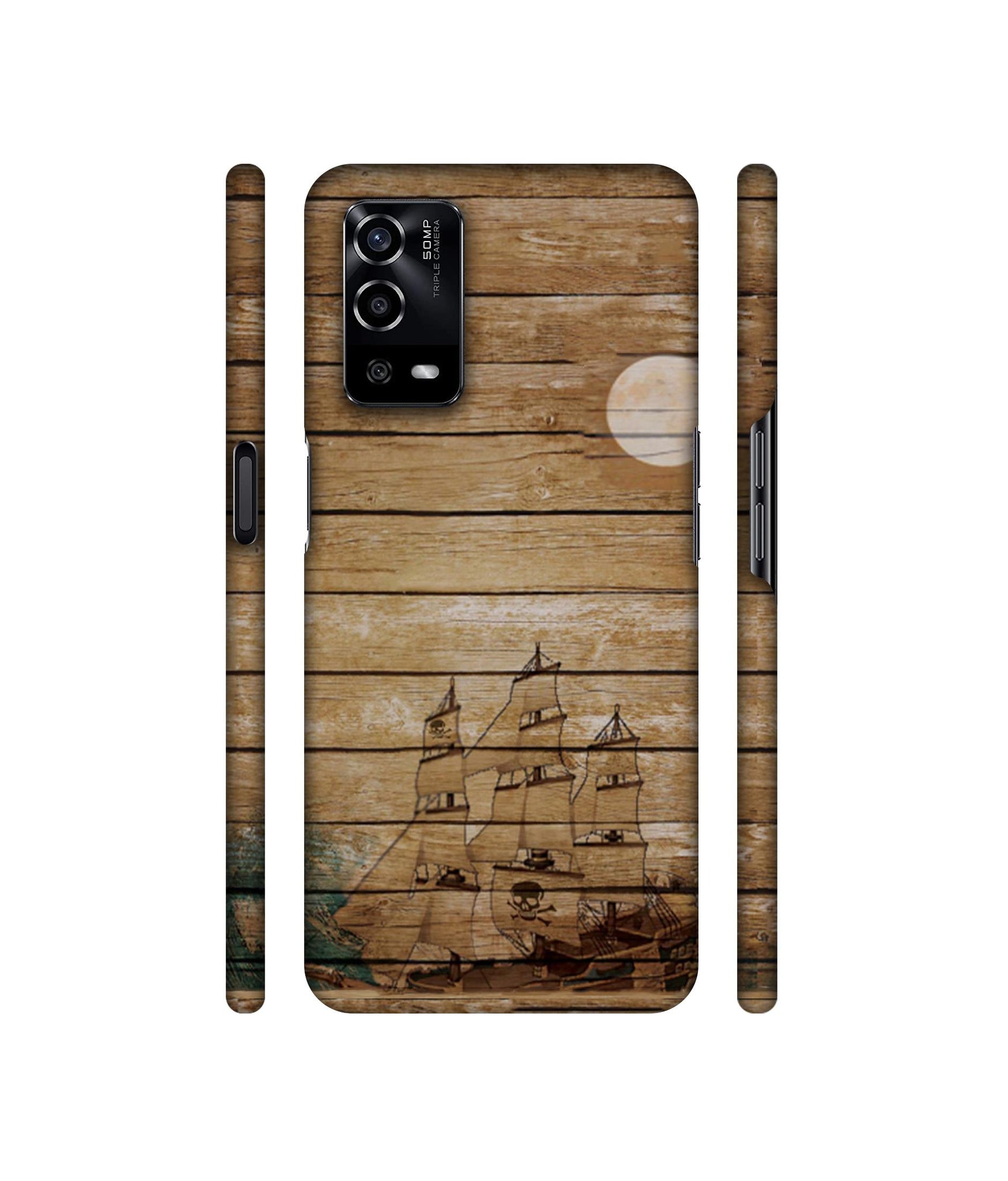 Wooden Pattern Designer Hard Back Cover for Oppo A55 4G