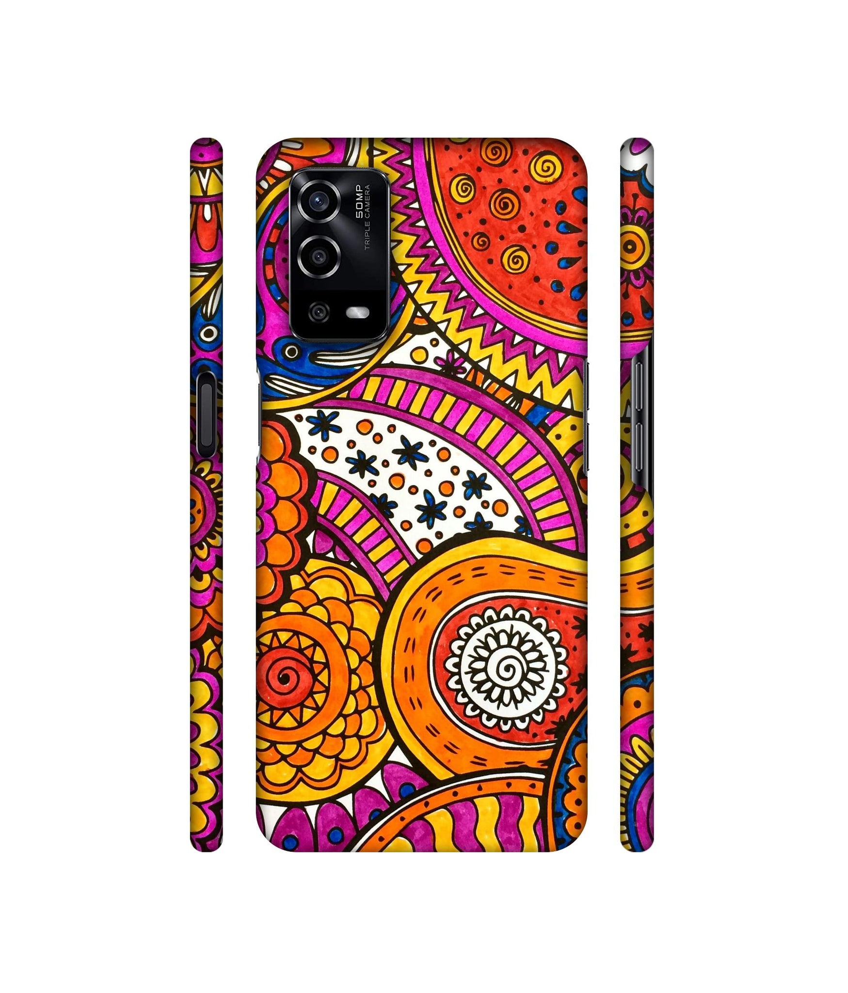 Rangoli Paisley Art Designer Hard Back Cover for Oppo A55 4G