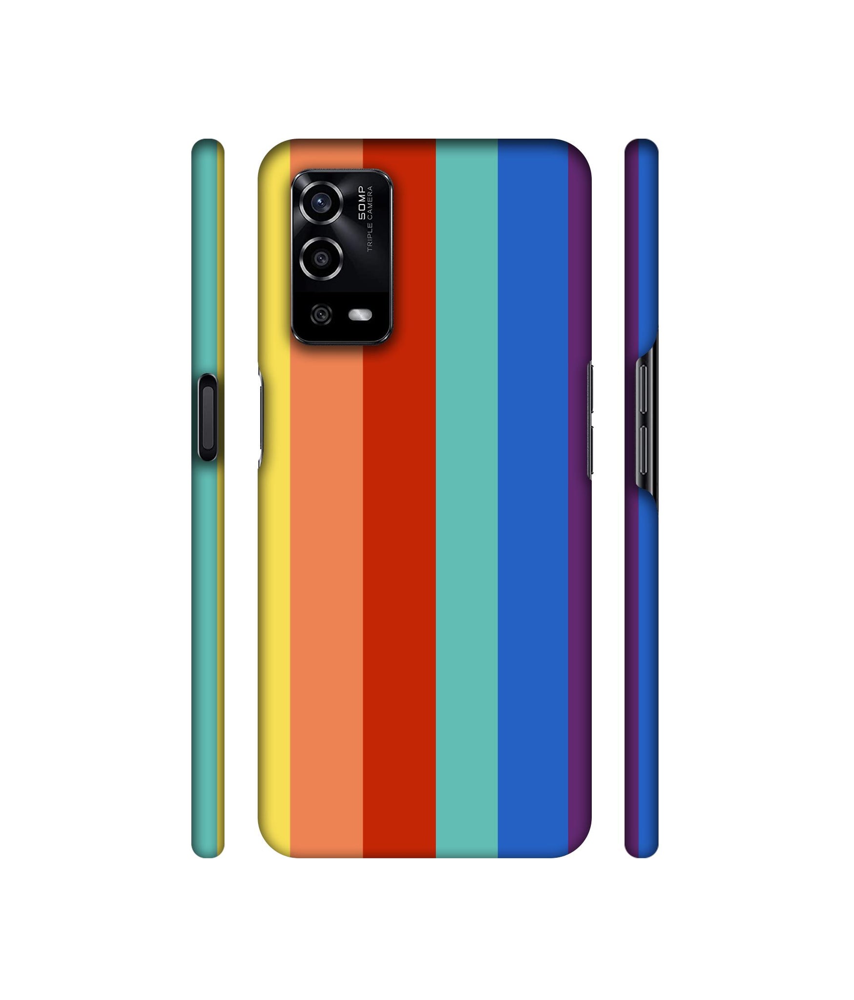 Rainbow Colors Designer Hard Back Cover for Oppo A55 4G