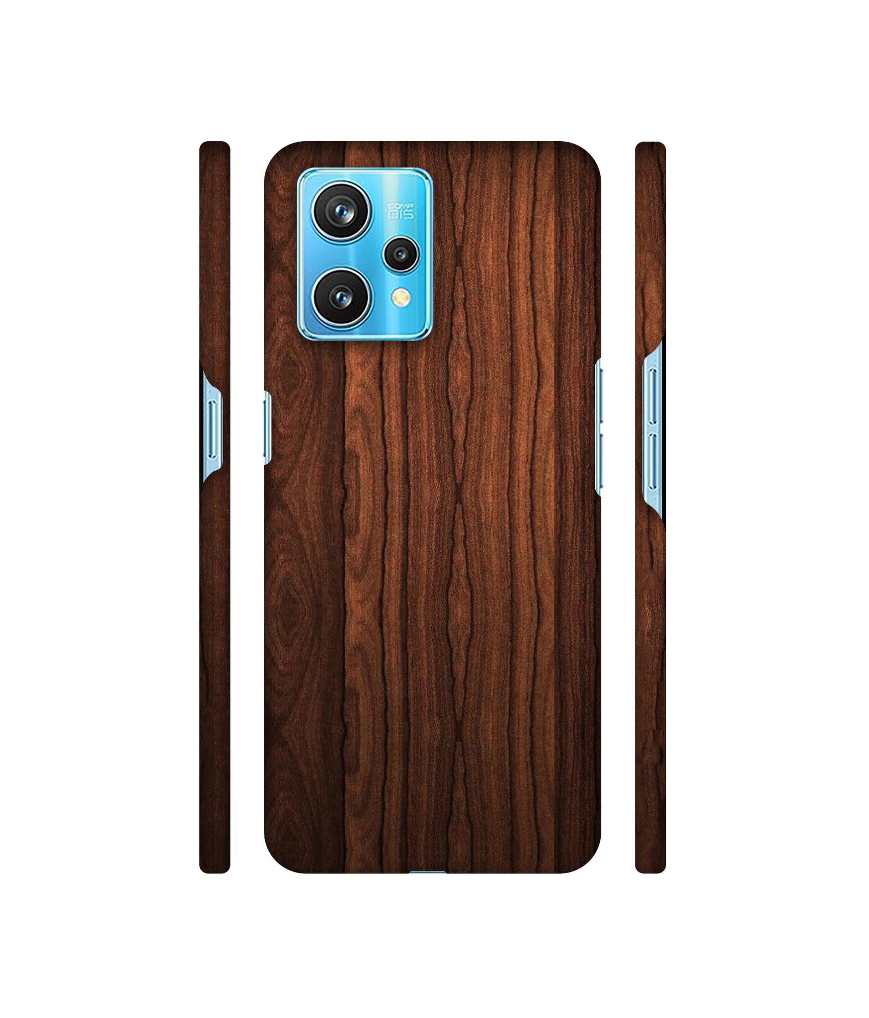 Brown Wooden Texture Designer Hard Back Cover for Realme 9 Pro Plus 5G