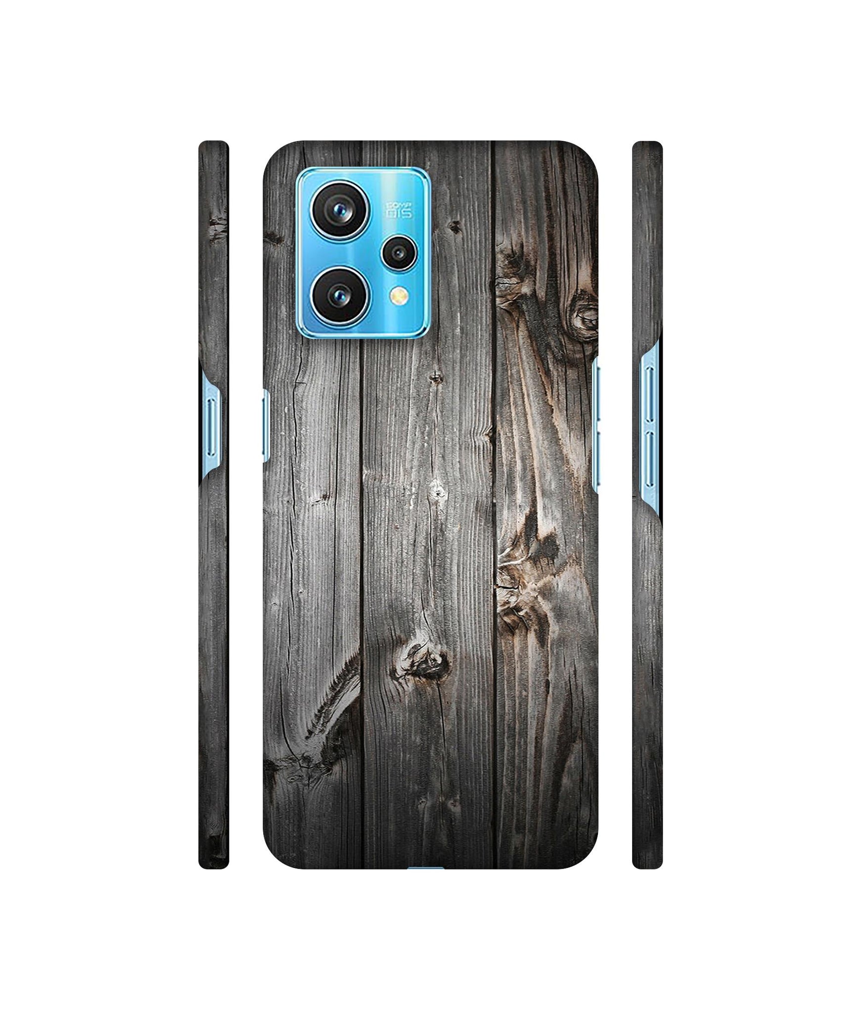 Grey Wooden Texture Designer Hard Back Cover for Realme 9 Pro Plus 5G