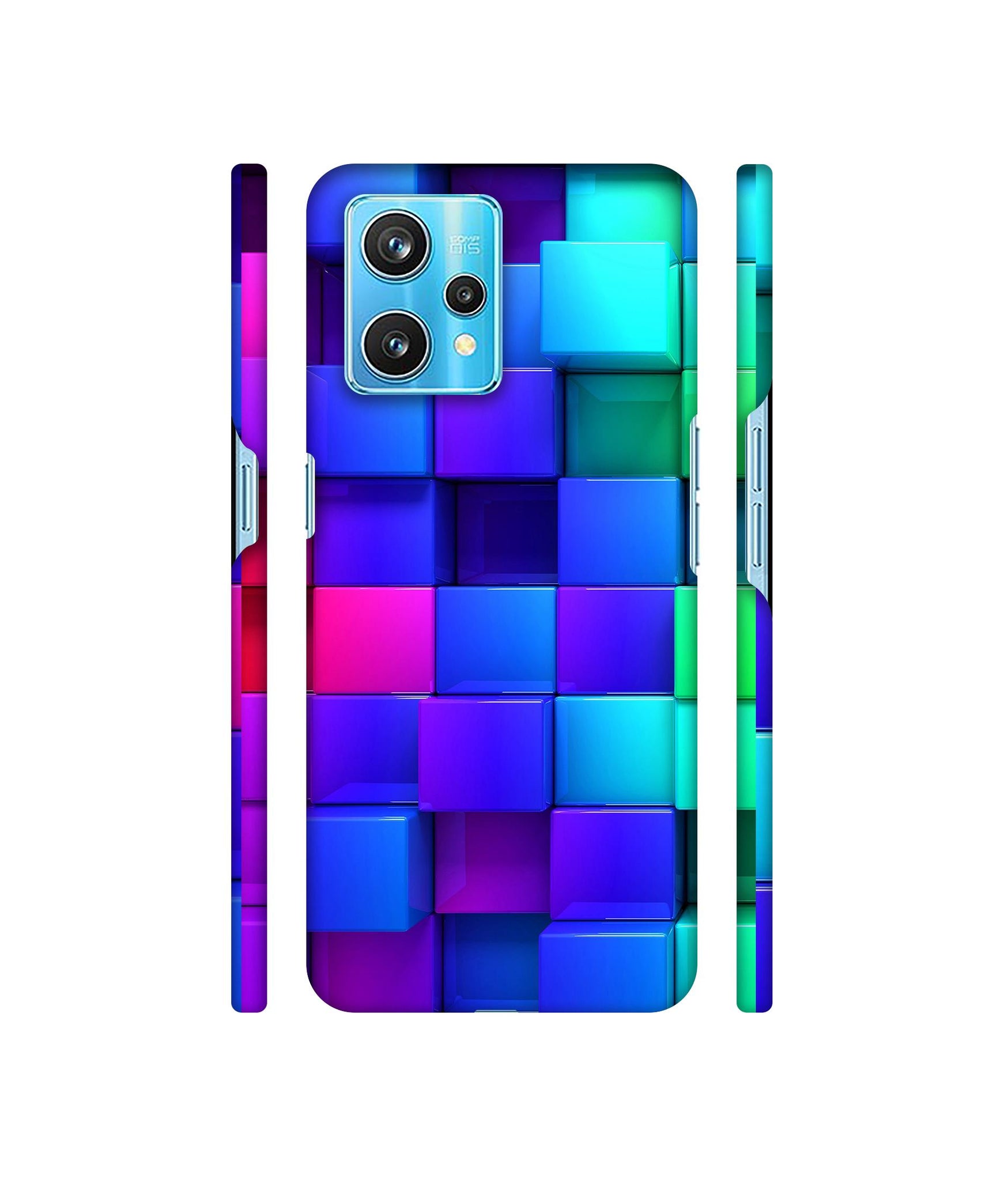 Blocks Rainbow 3D Graphics Designer Hard Back Cover for Realme 9 Pro Plus 5G