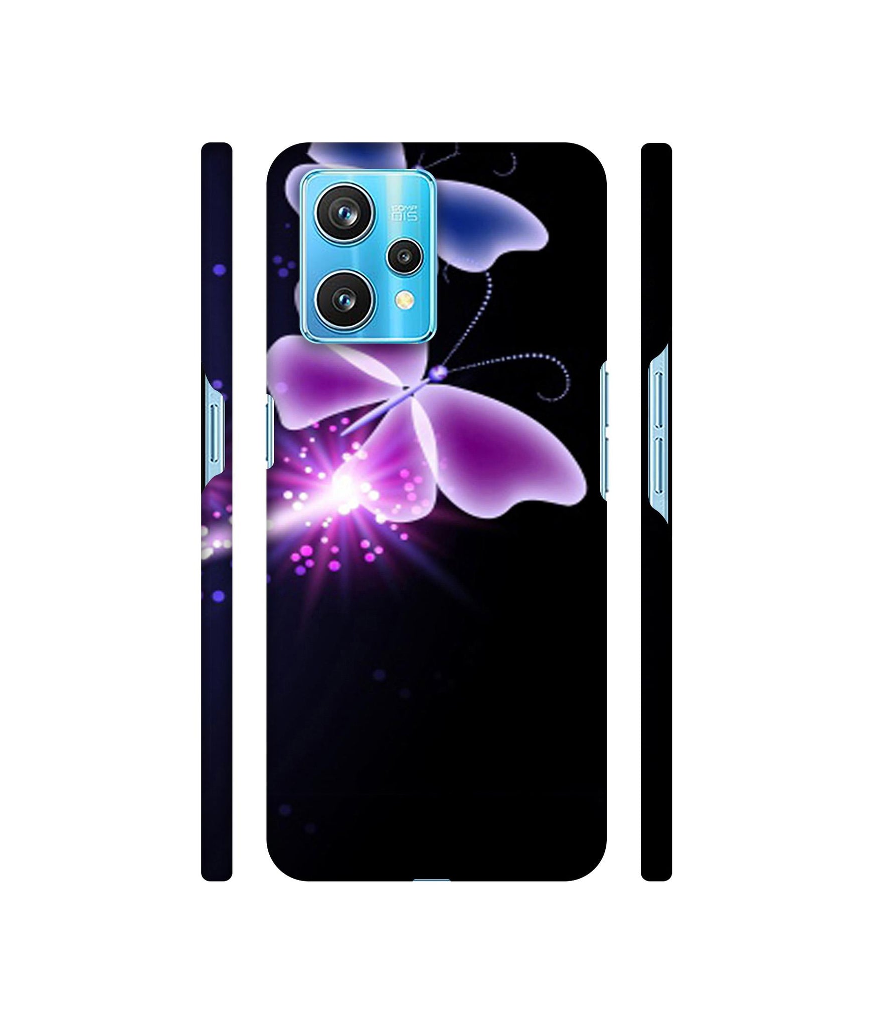 Neon Butterfly Light Abstract Shine Designer Hard Back Cover for Realme 9 Pro Plus 5G