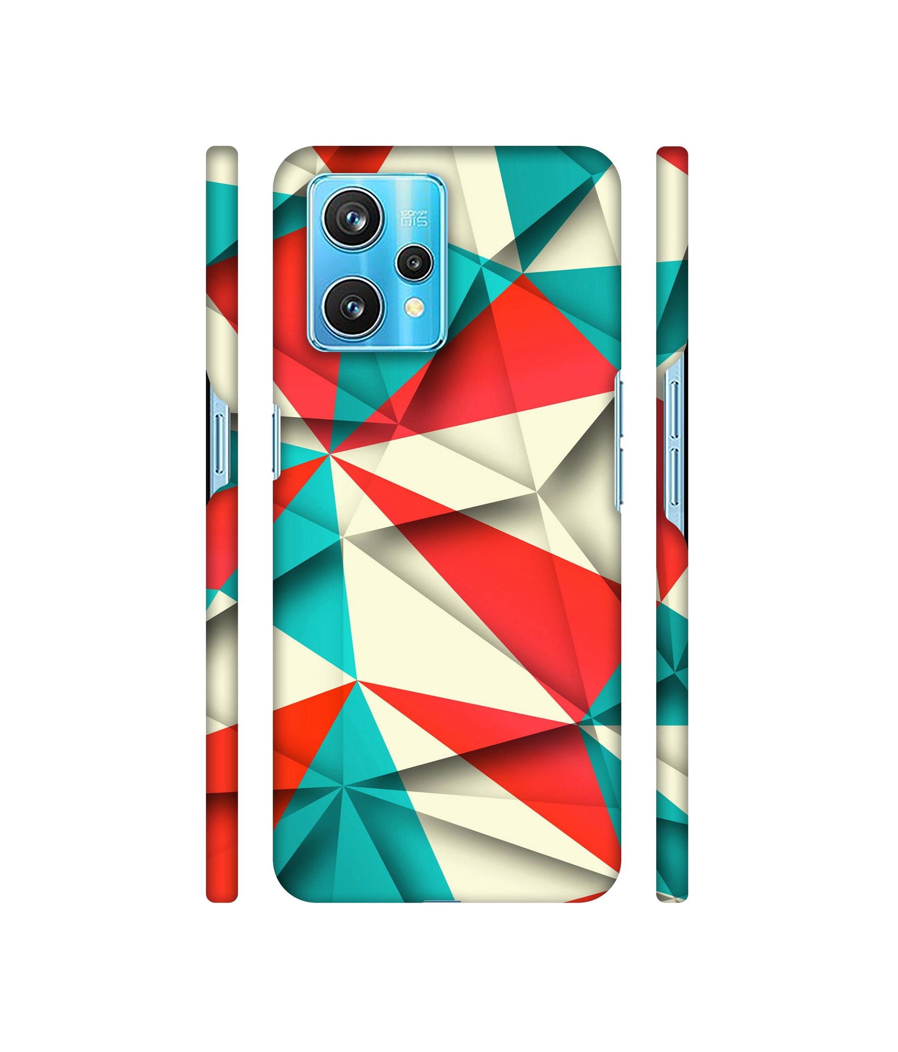 Red Blue White Pattern Designer Hard Back Cover for Realme 9 Pro Plus 5G