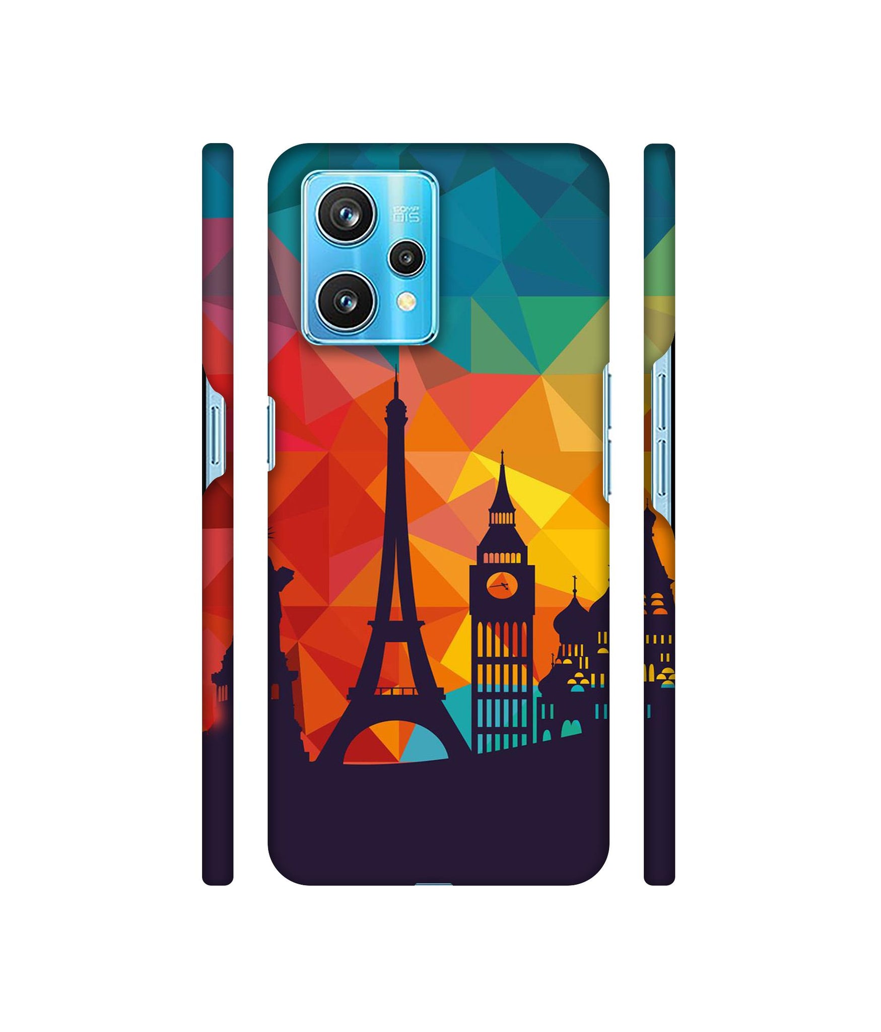 Colored Paris Designer Hard Back Cover for Realme 9 Pro Plus 5G