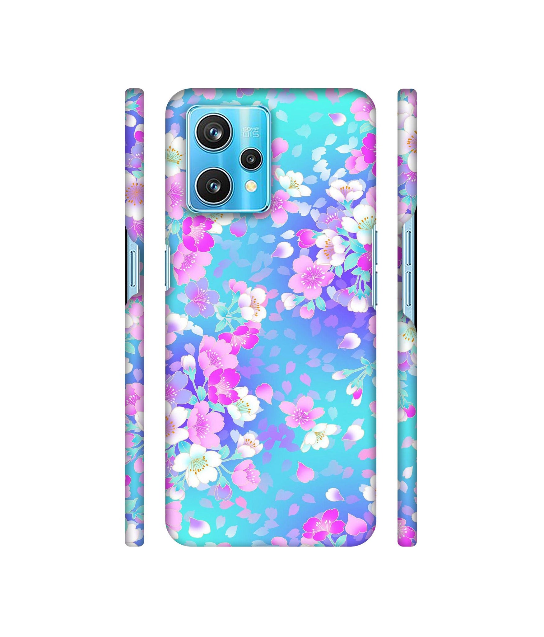 Floral Blue Pattern Designer Hard Back Cover for Realme 9 Pro Plus 5G