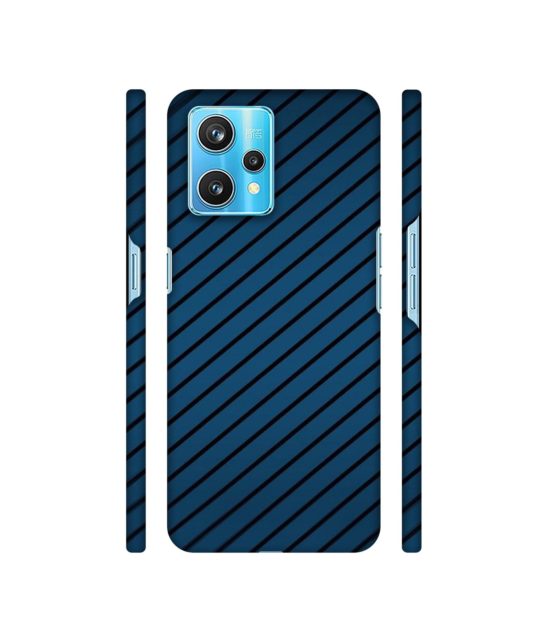 Blue Stripes Designer Hard Back Cover for Realme 9 Pro Plus 5G