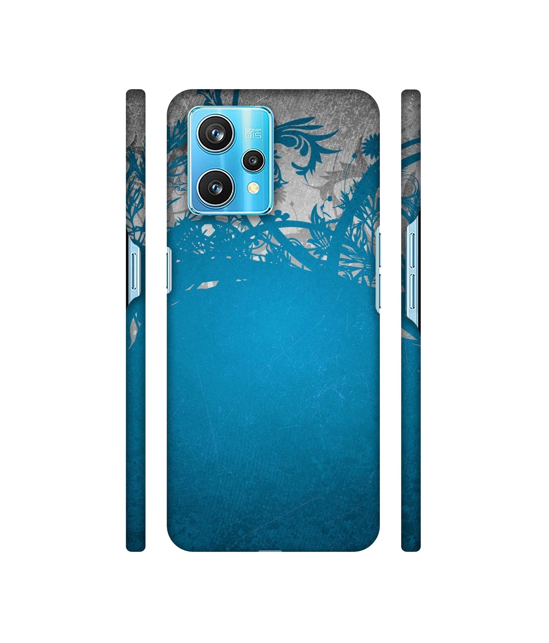 Blue Floral Pattern Designer Hard Back Cover for Realme 9 Pro Plus 5G