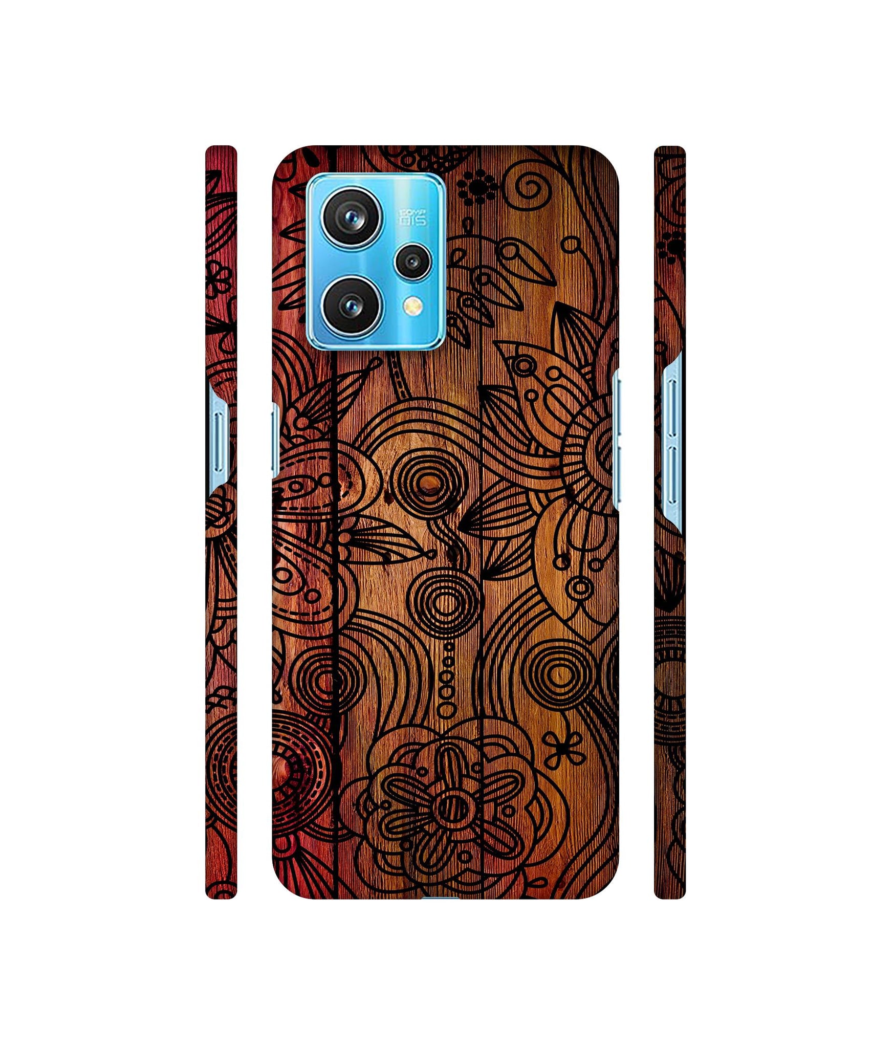 Dark Wooden Background Designer Hard Back Cover for Realme 9 Pro Plus 5G