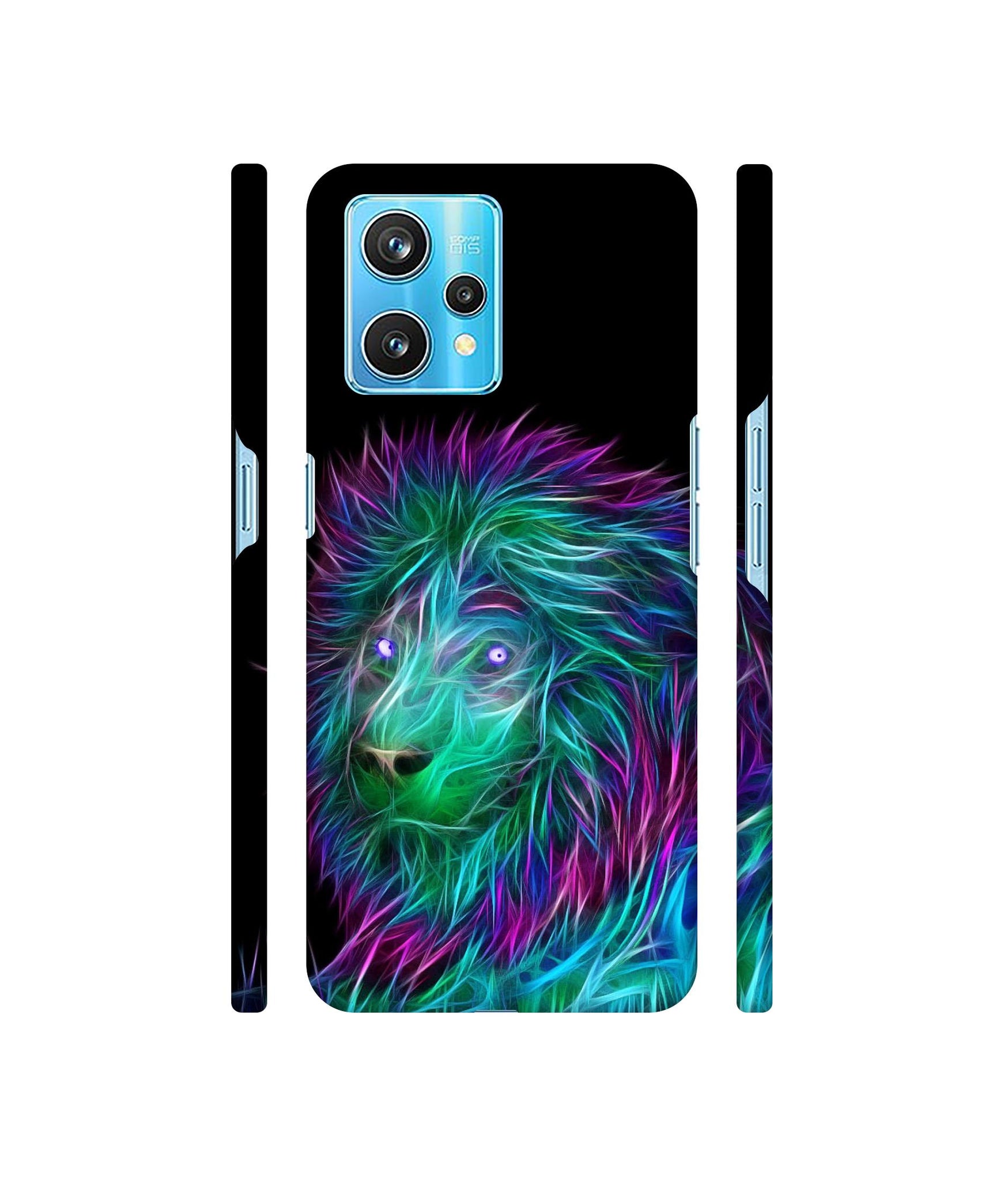 3D Lion Designer Hard Back Cover for Realme 9 Pro Plus 5G