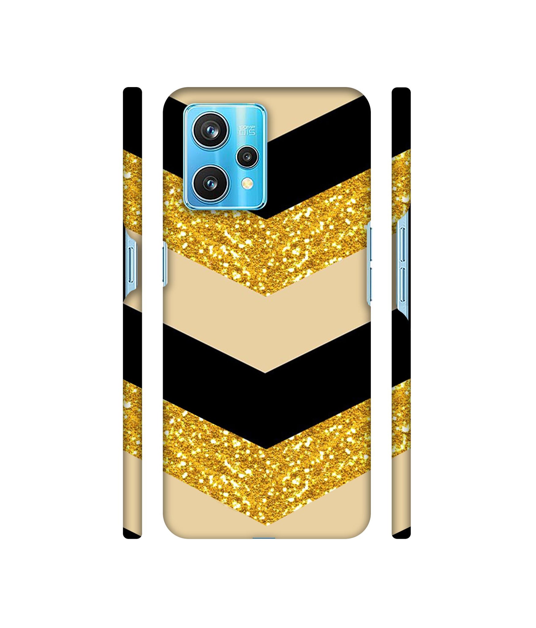 Black & Gold Designer Hard Back Cover for Realme 9 Pro Plus 5G