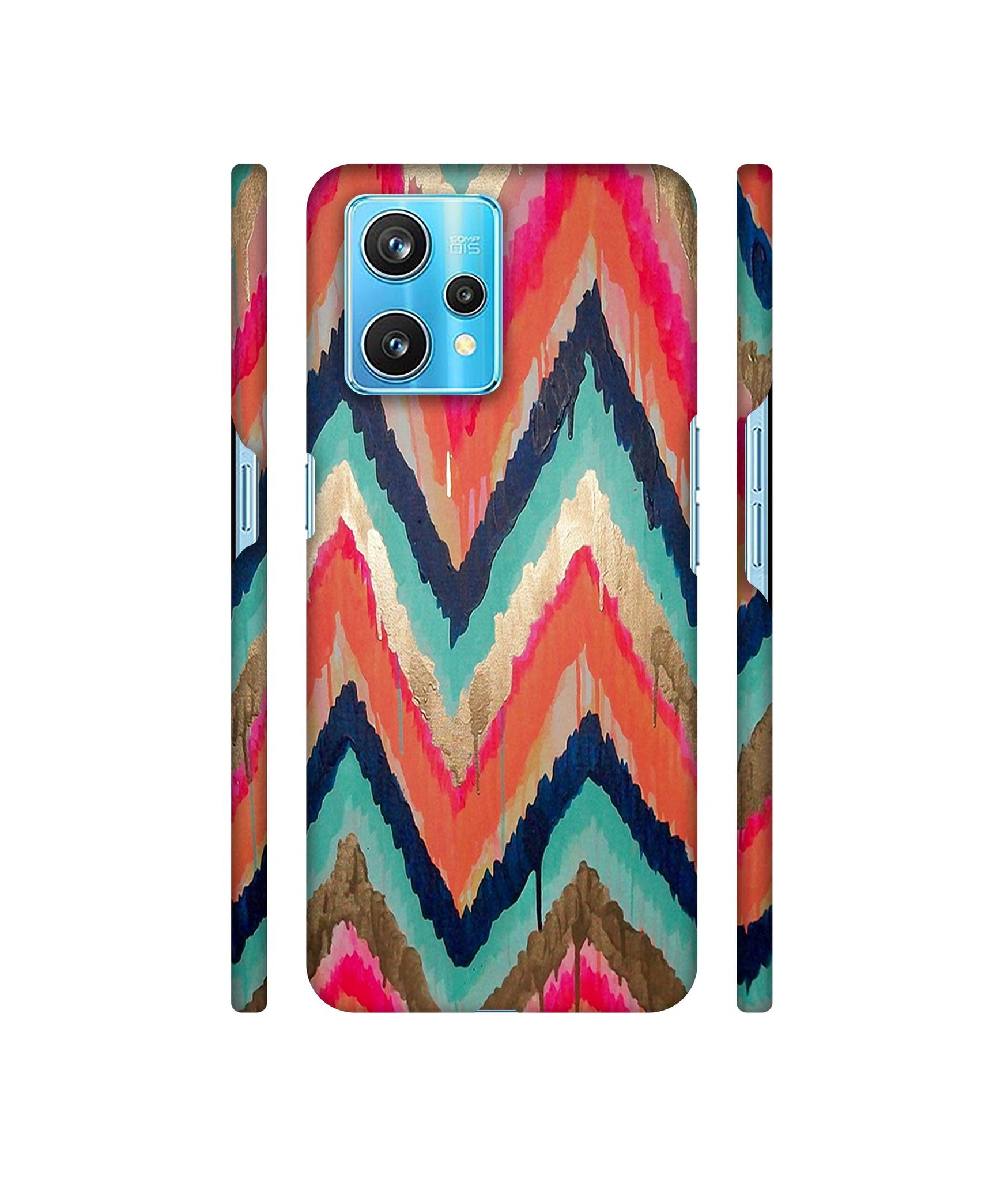 Colorful Zig-Zag Lines Art Designer Hard Back Cover for Realme 9 Pro Plus 5G