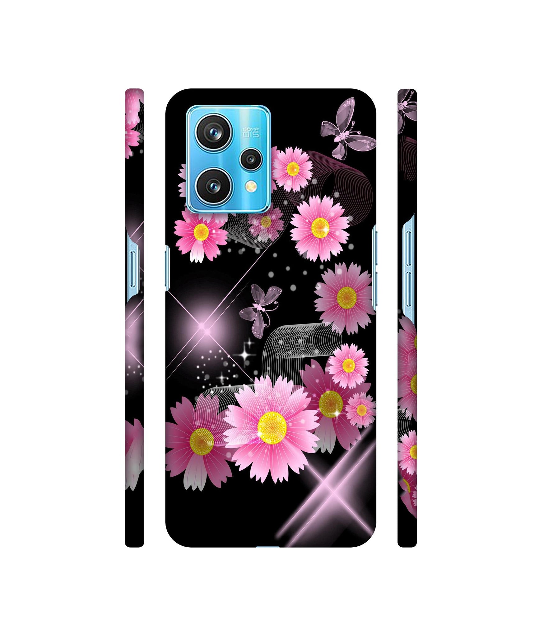 Pink Flower Designer Hard Back Cover for Realme 9 Pro Plus 5G