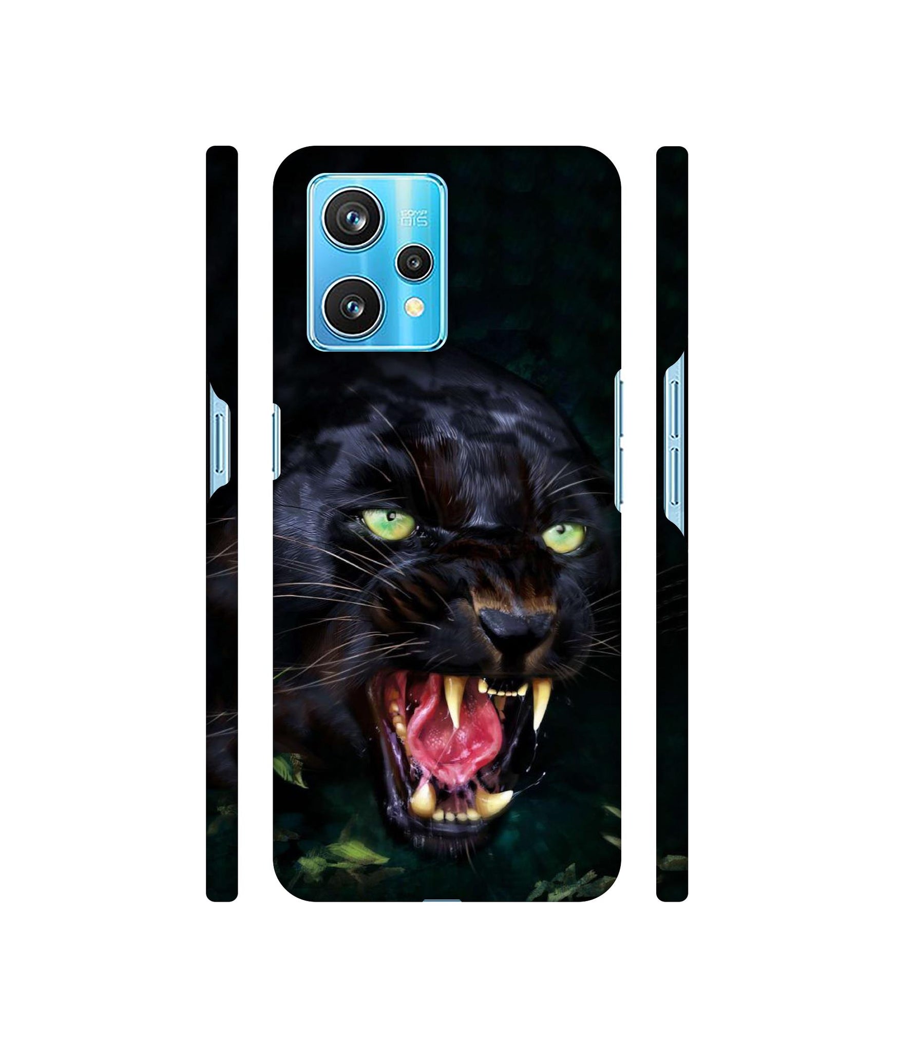 Angry Black Tiger Face Designer Hard Back Cover for Realme 9 Pro Plus 5G