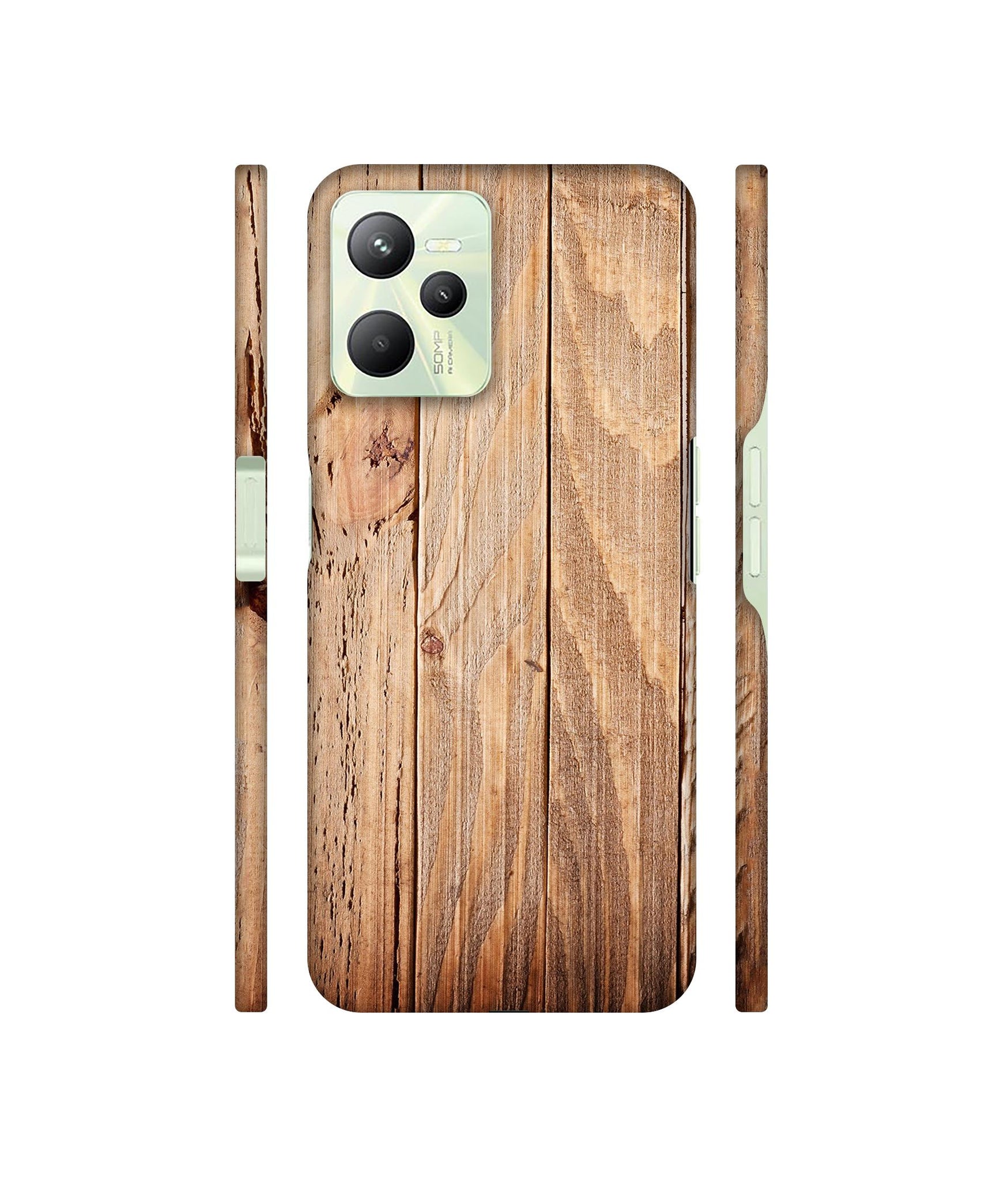 Wooden Texture Designer Hard Back Cover for Realme C35 4G