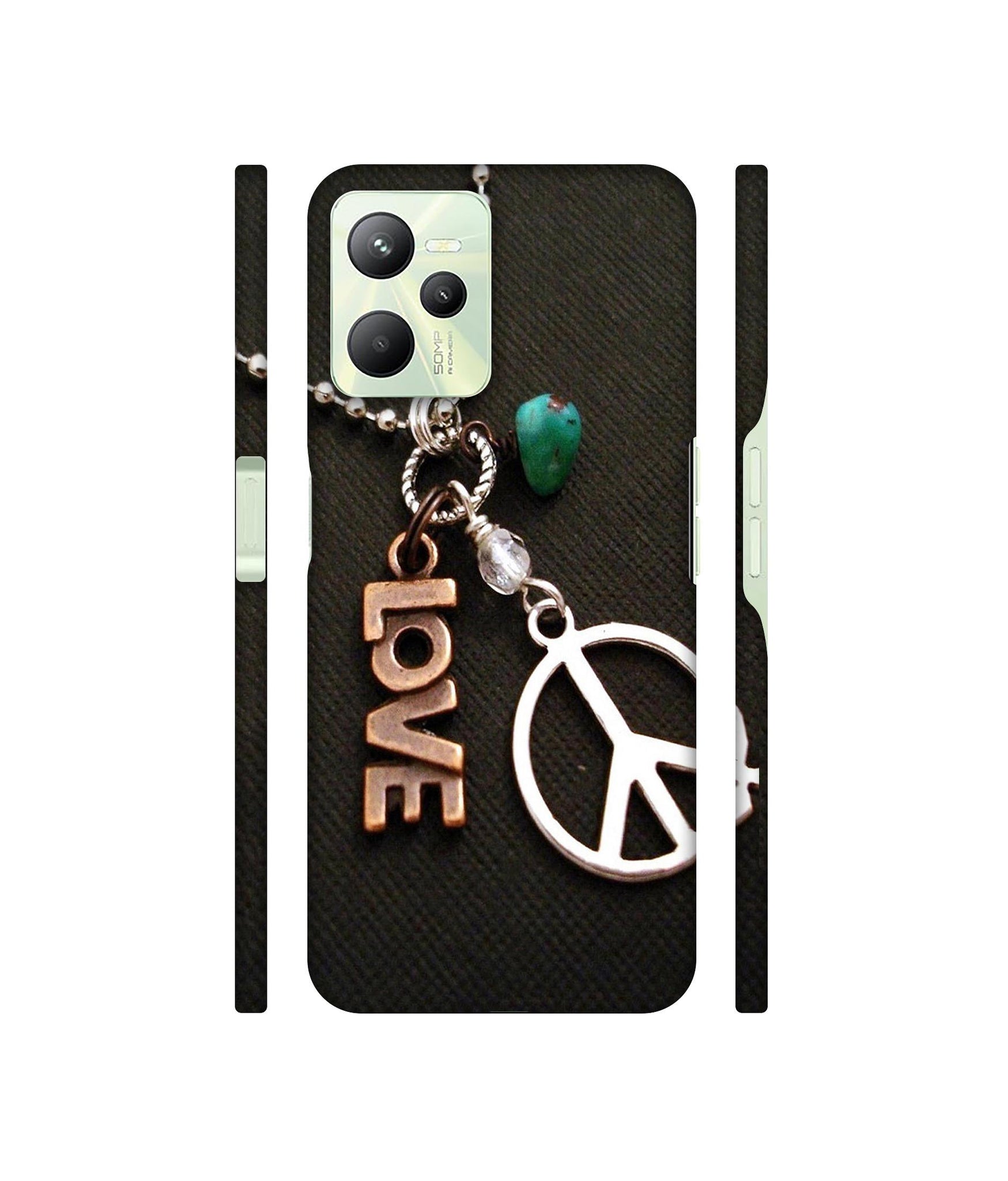 Love and Peace Designer Hard Back Cover for Realme C35 4G