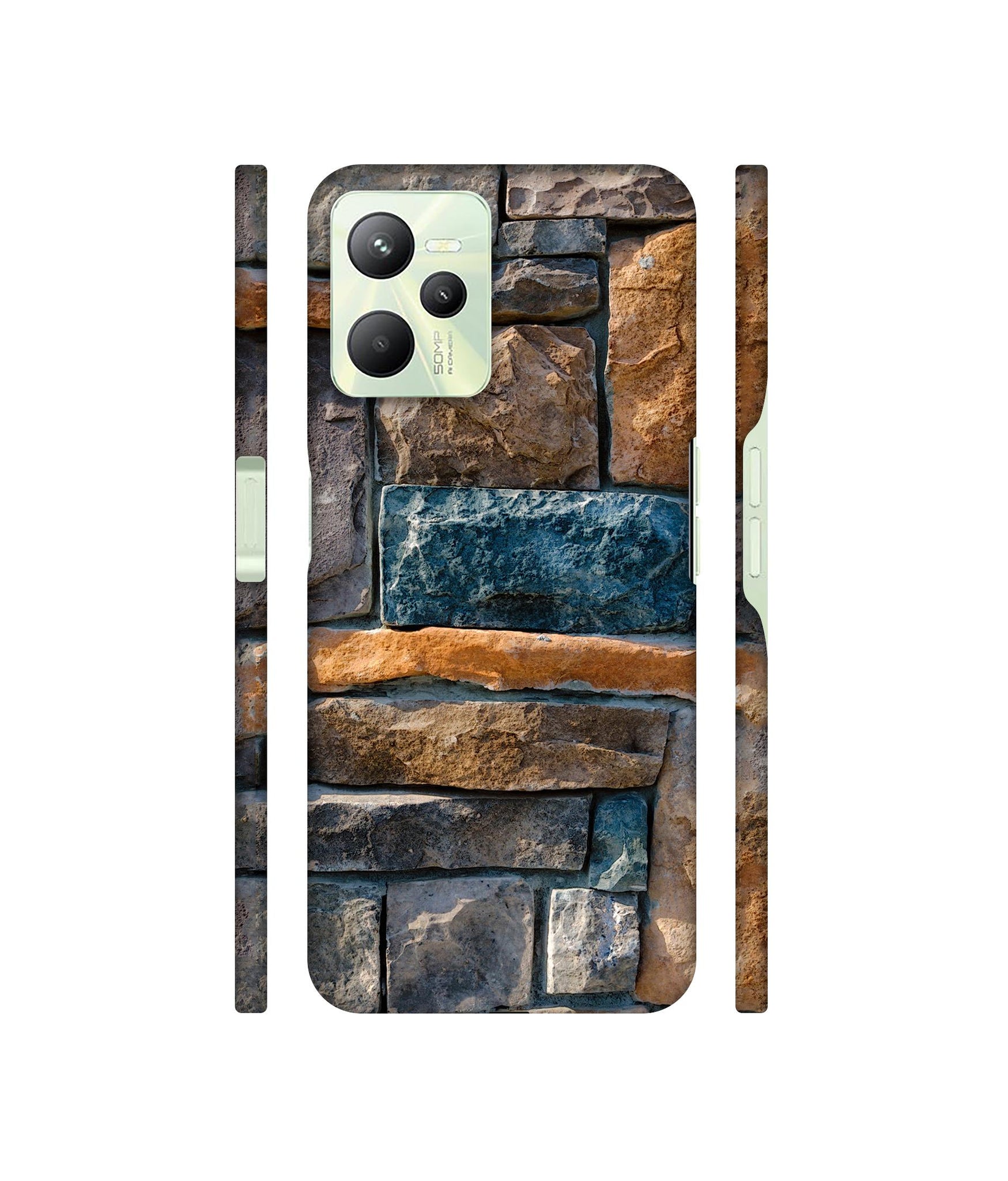 Decorative Stone Cladding Designer Hard Back Cover for Realme C35 4G