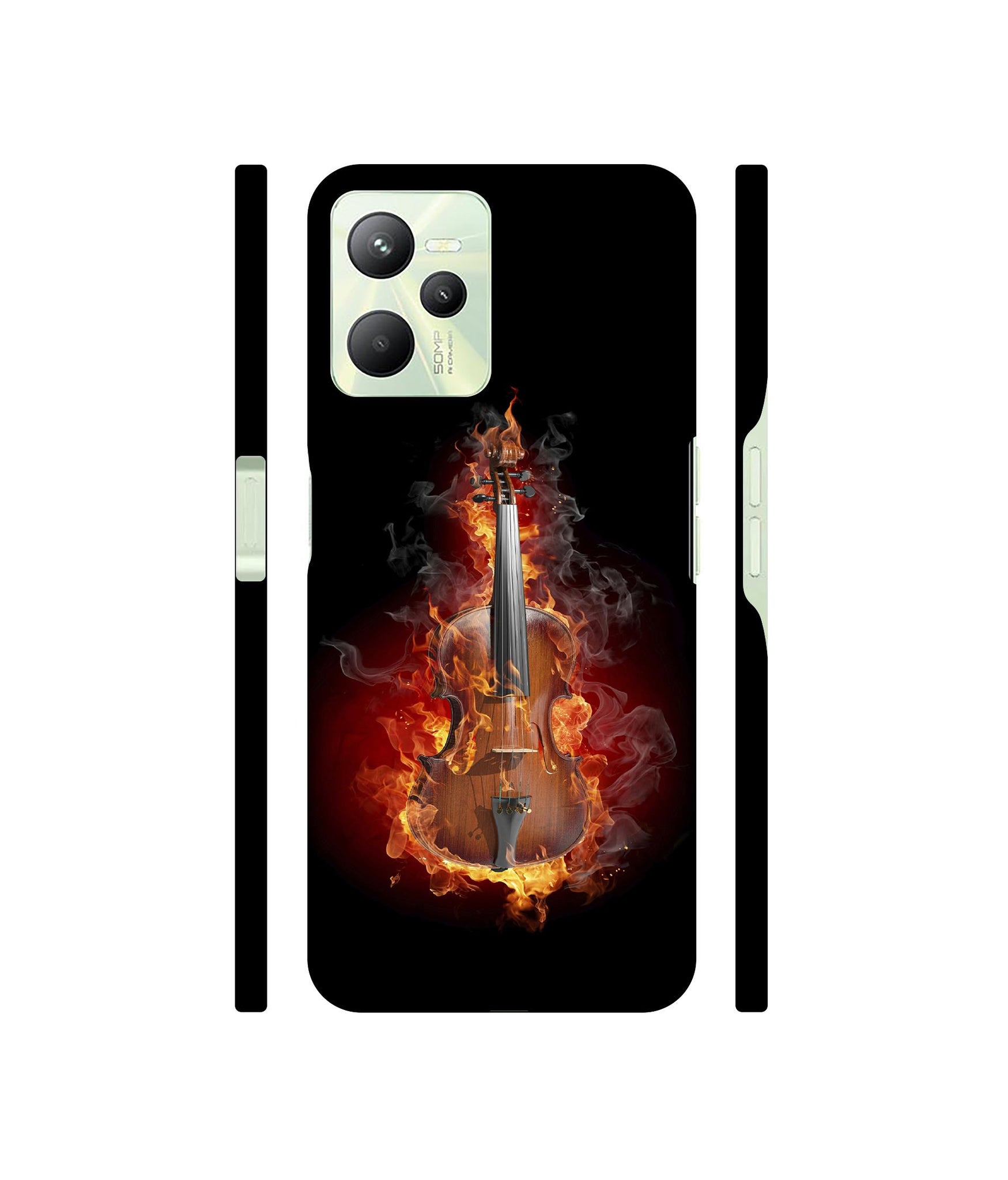 Burning Violin Designer Hard Back Cover for Realme C35 4G