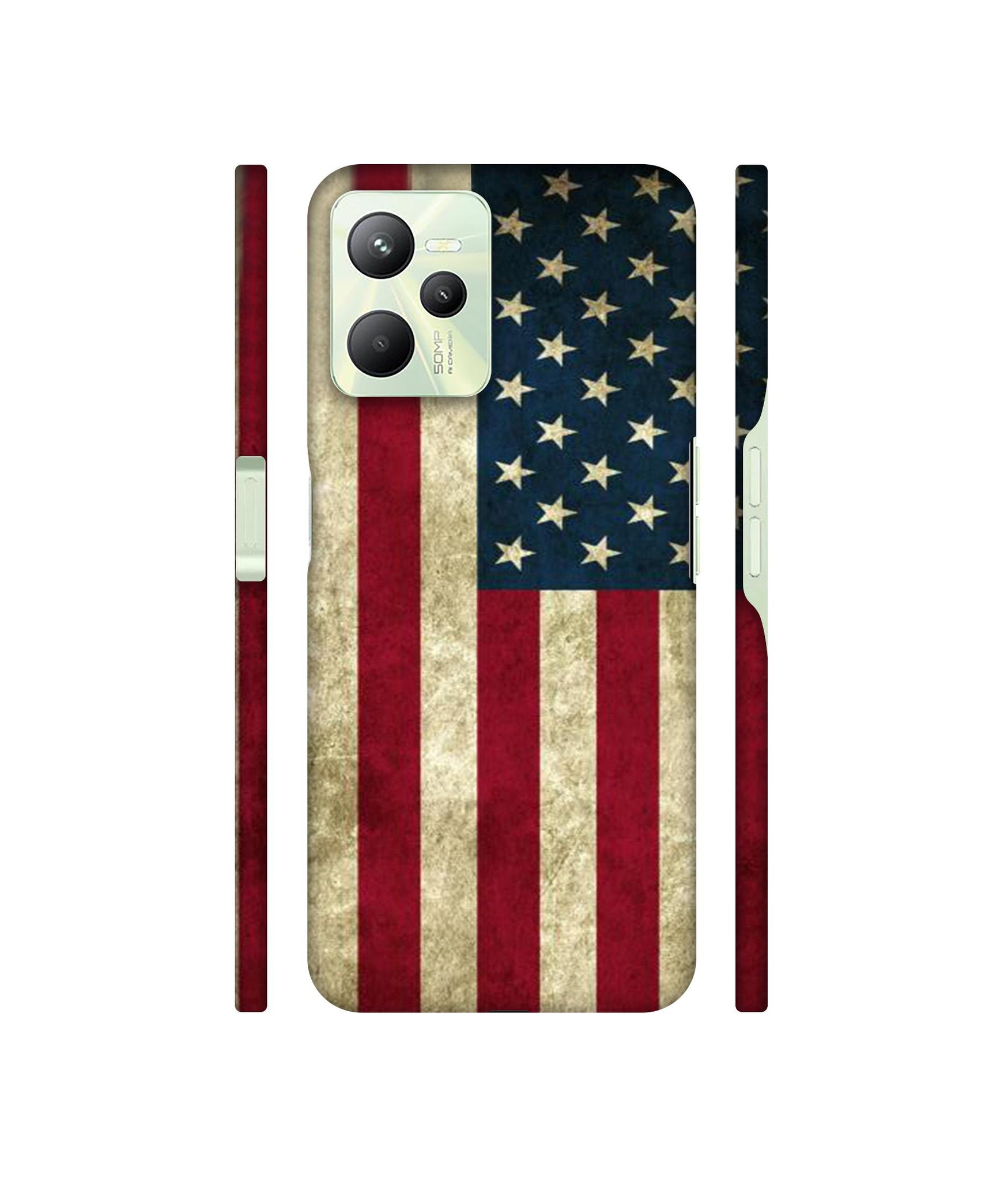 Vingate USA Flag Designer Hard Back Cover for Realme C35 4G