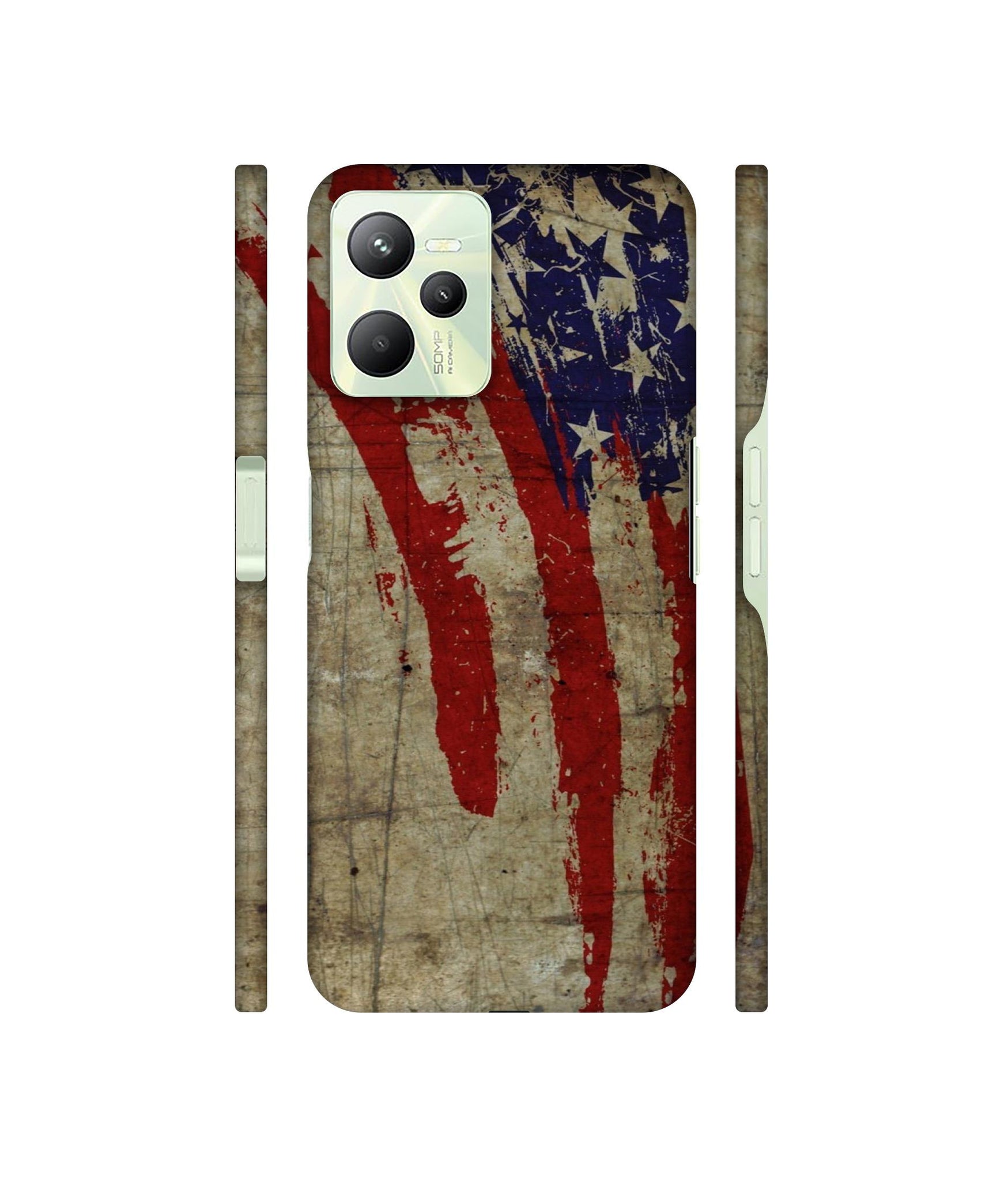 Vintage American Flag Designer Hard Back Cover for Realme C35 4G