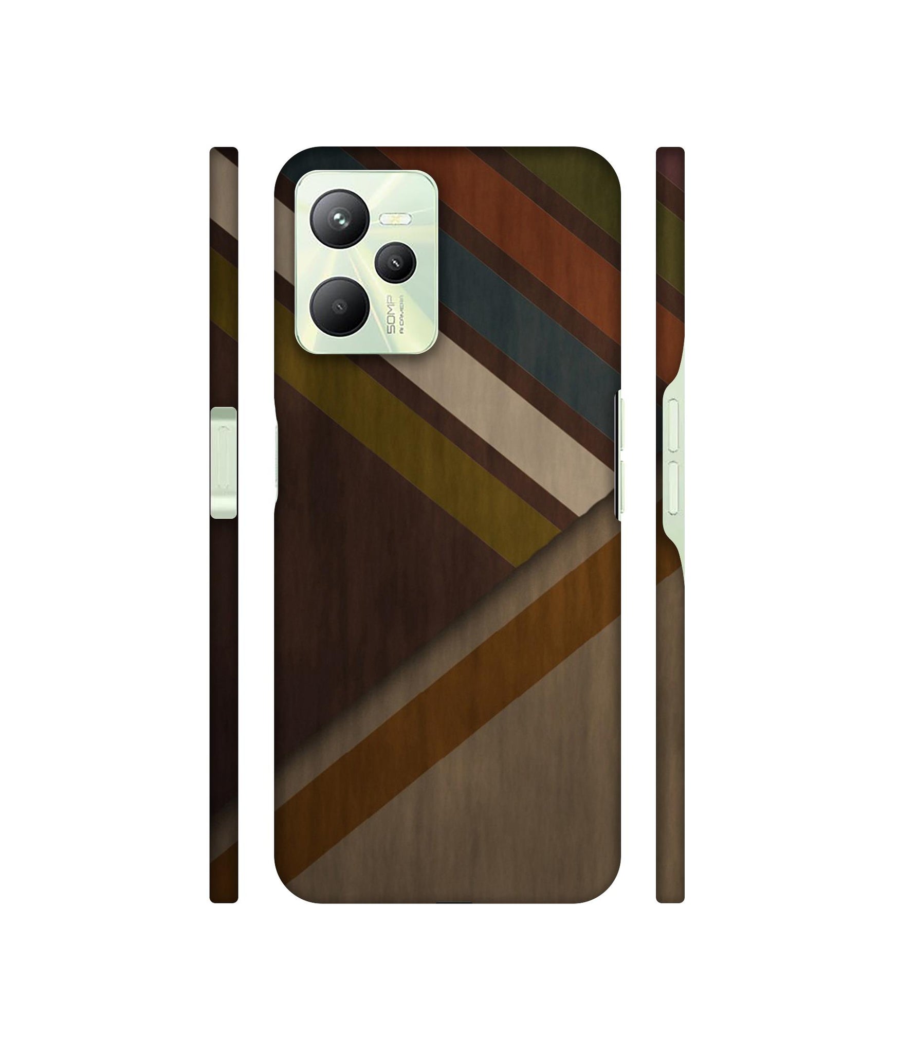 Colorful Wooden Pattern Designer Hard Back Cover for Realme C35 4G