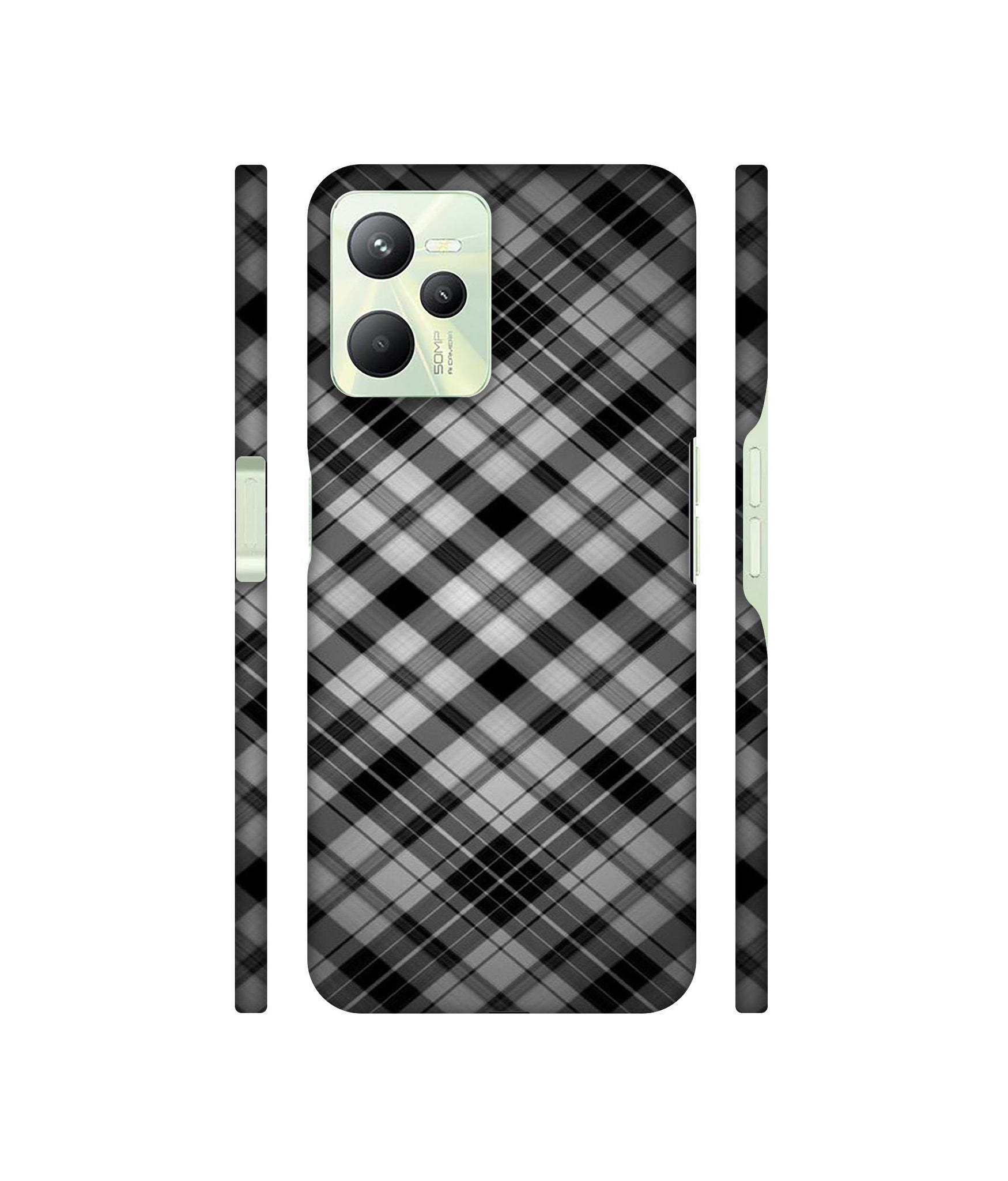 Black Stripes Pattern Designer Hard Back Cover for Realme C35 4G