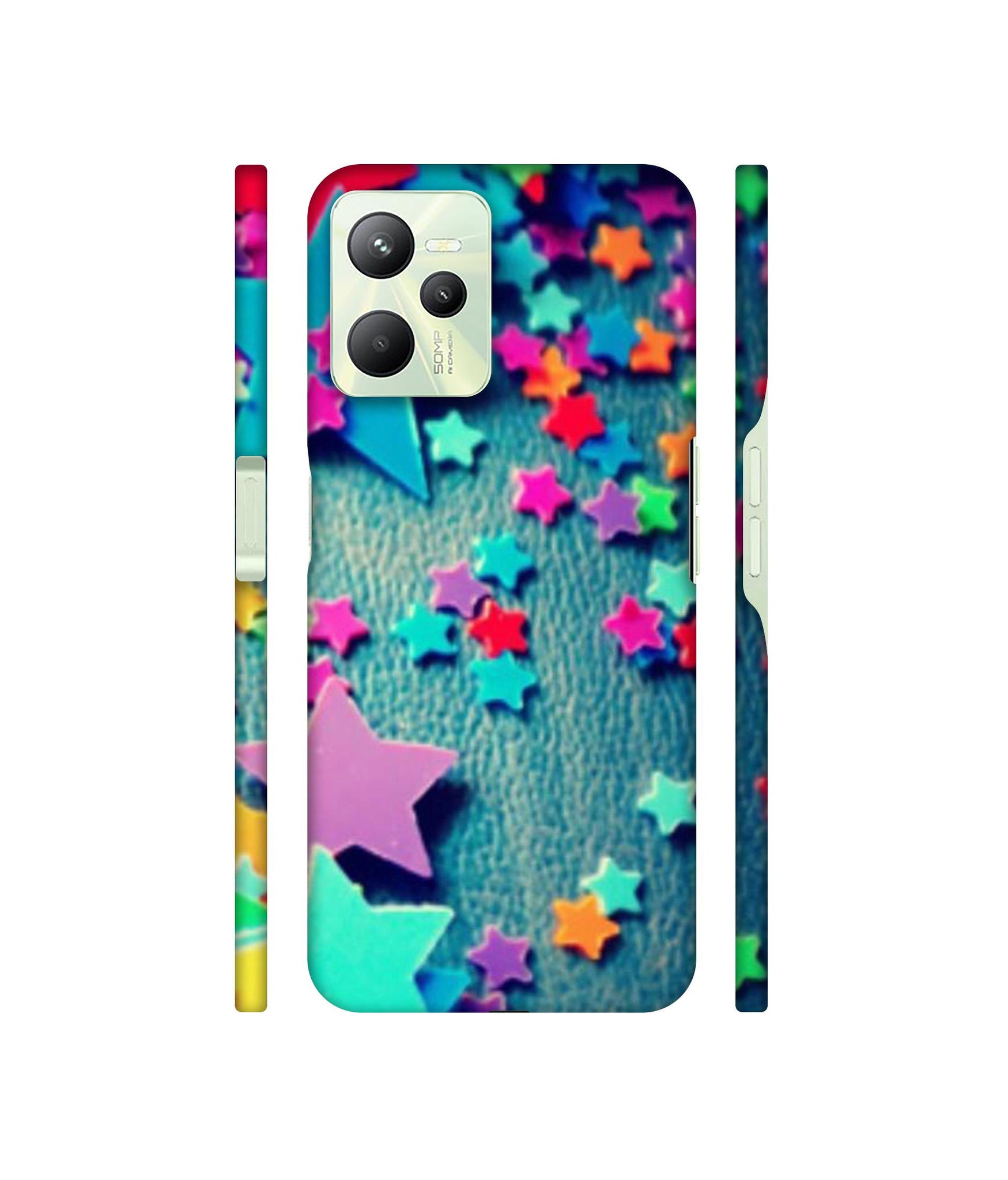 Colorful Stars Designer Hard Back Cover for Realme C35 4G