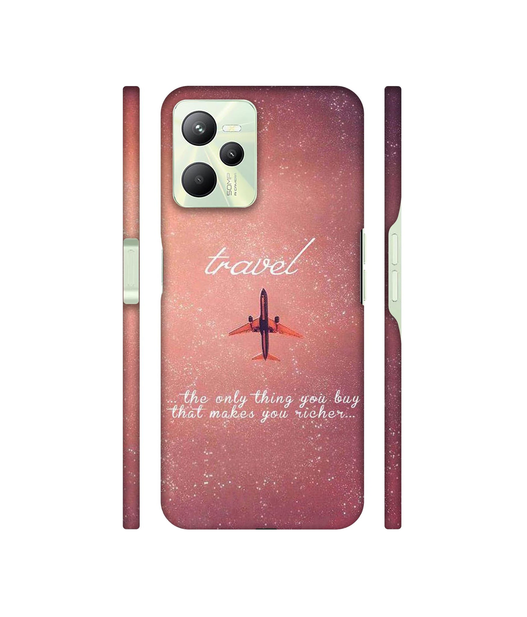 Travel with Plane Designer Hard Back Cover for Realme C35 4G