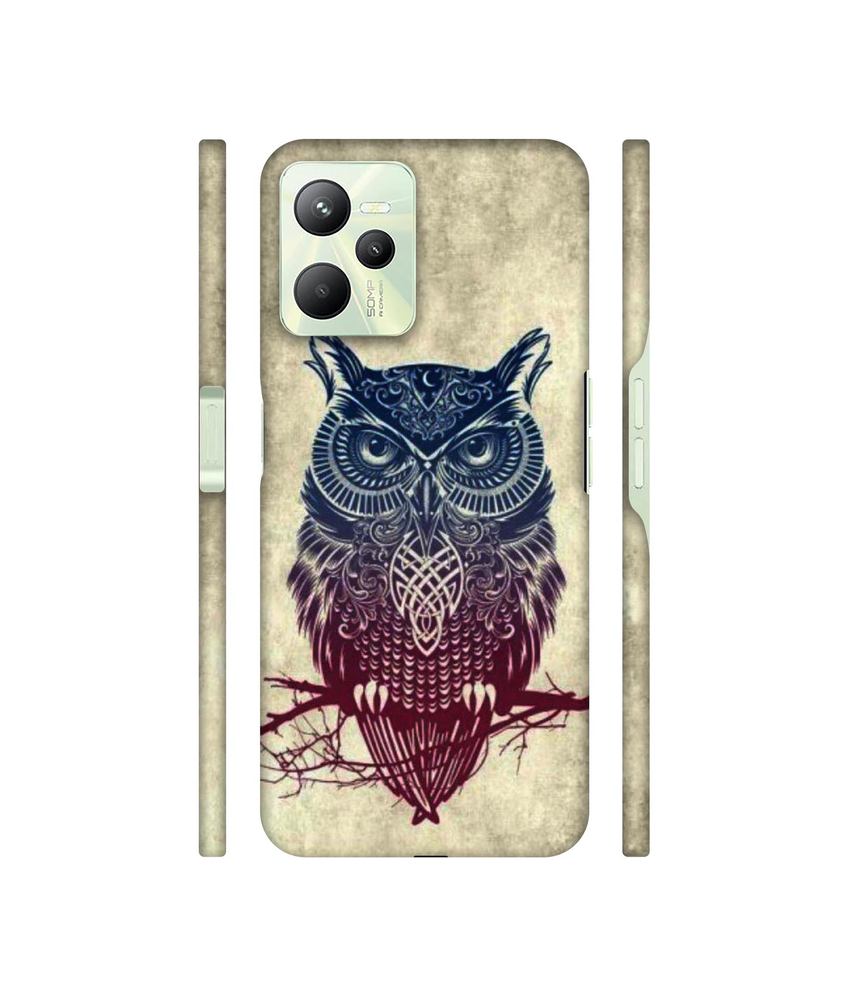 Owl Pattern Designer Hard Back Cover for Realme C35 4G
