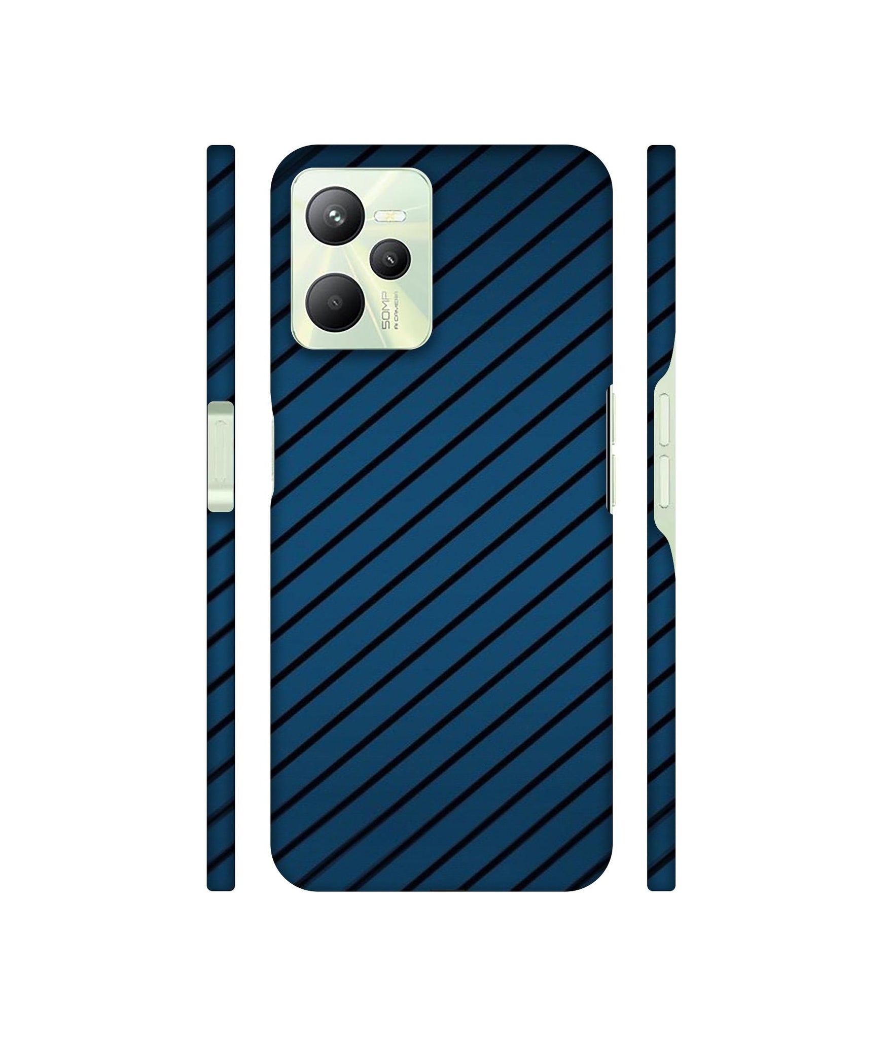 Blue Stripes Designer Hard Back Cover for Realme C35 4G