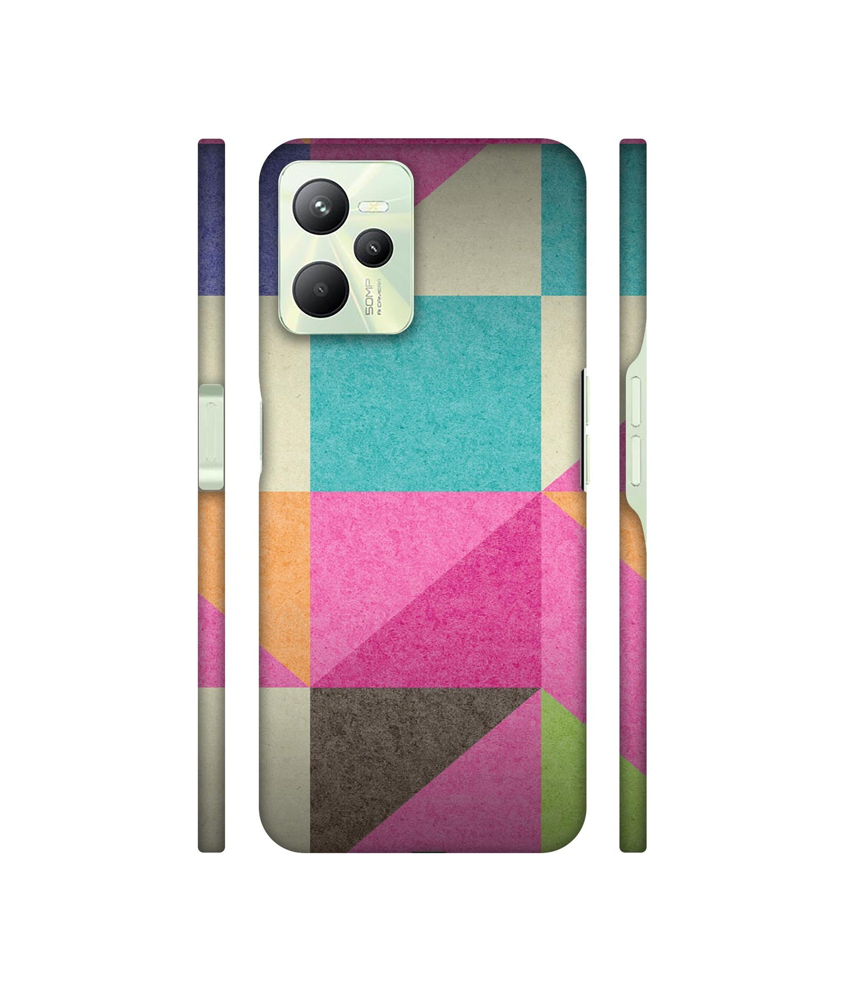 Pink Cyan Designer Hard Back Cover for Realme C35 4G