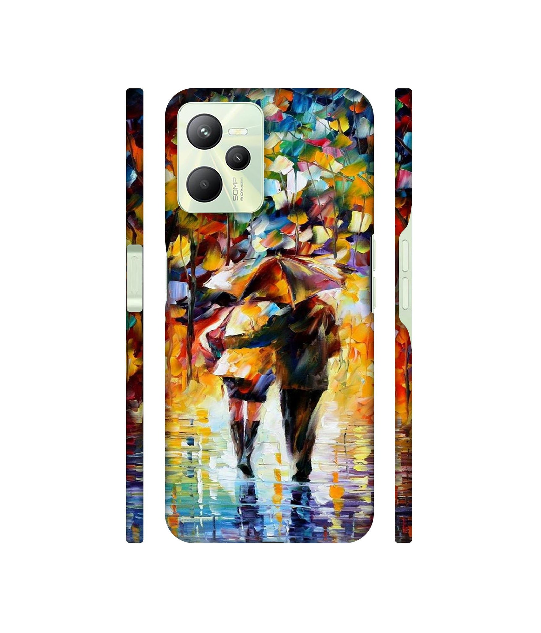 Paint Couple Pattern Designer Hard Back Cover for Realme C35 4G
